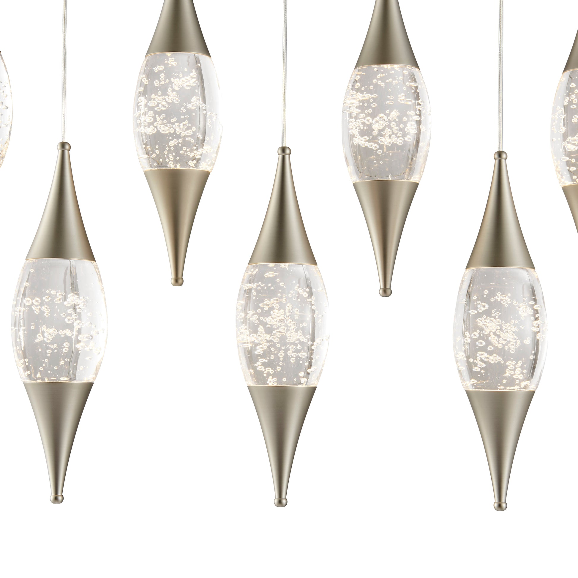 Shinny Teardrops Rectangular Chandelier // Matte Nickel - Disselt Designs