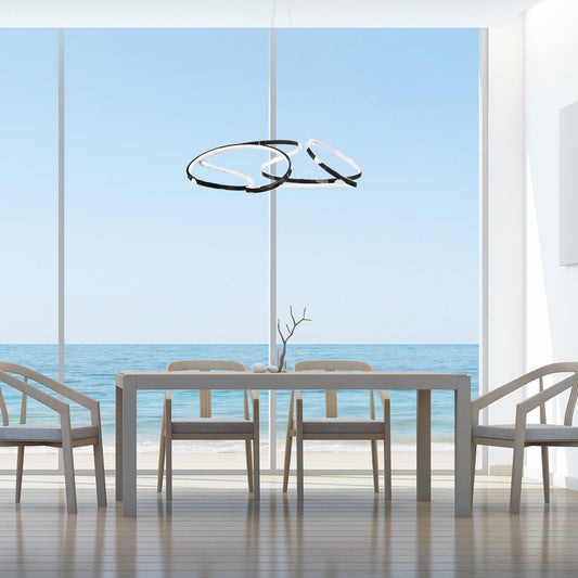 Suzhou LED Adjustable Chandelier // Chrome Finish - Disselt Designs