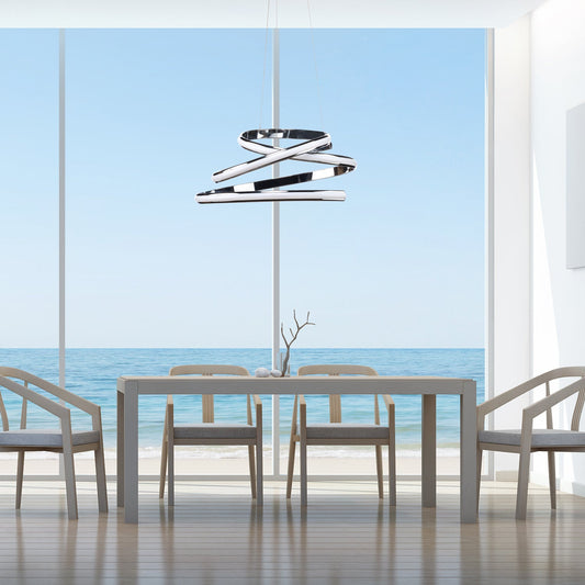 Oslo LED Adjustable Chandelier // Chrome - Disselt Designs