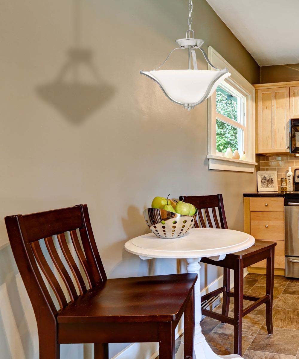 Langford 19"W 2-Light Brushed Nickel Pendant/Semi-Flush Mount Light by Kichler