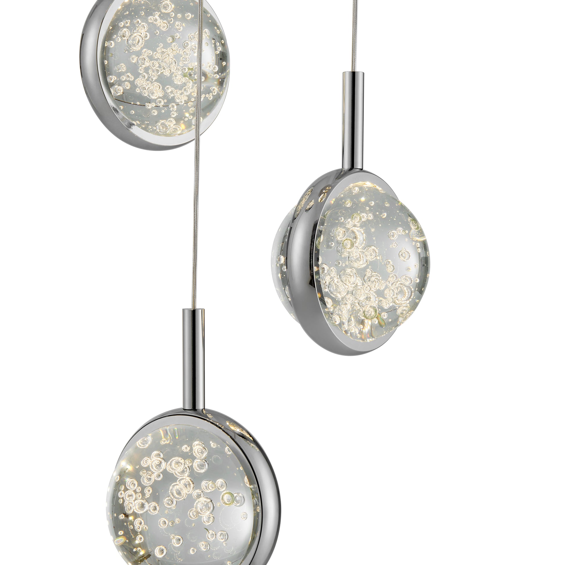 Bubbling Glow Round Chandelier // Chrome - Disselt Designs