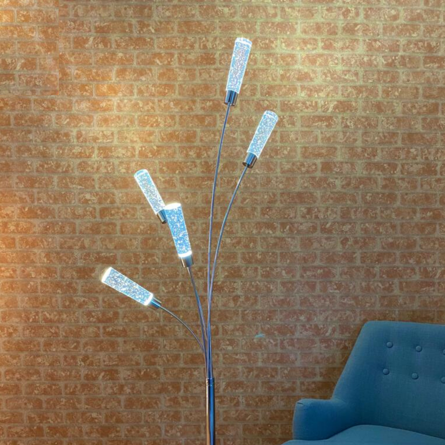 5 Acrylic Cylinders Floor Lamp // Chrome - Disselt Designs