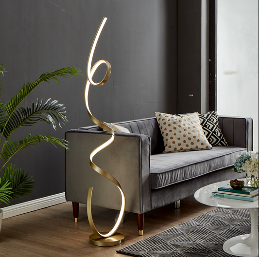 Amsterdam LED Dimmable 63" Floor Lamp // Sandy Gold - Disselt Designs