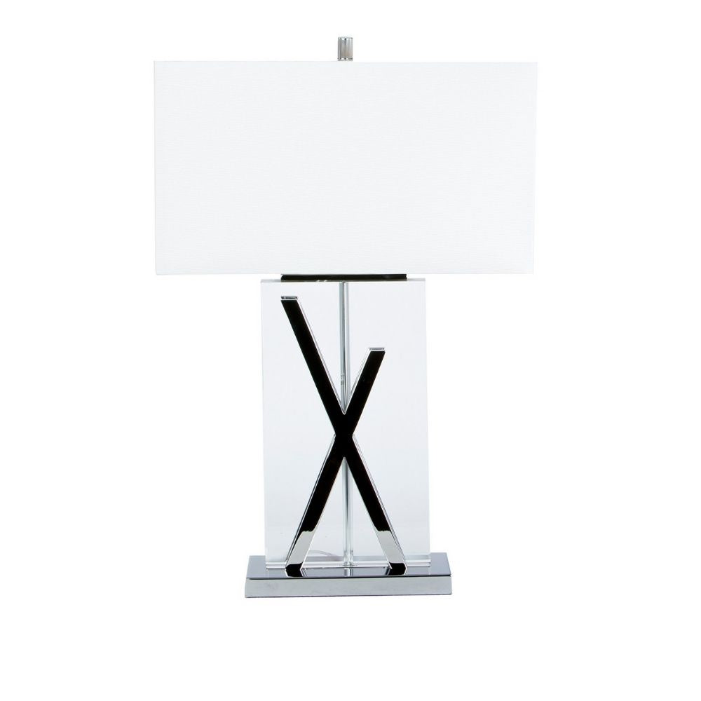 1 Light with USB Charger X Table Lamp // Chrome and Crystal - Disselt Designs