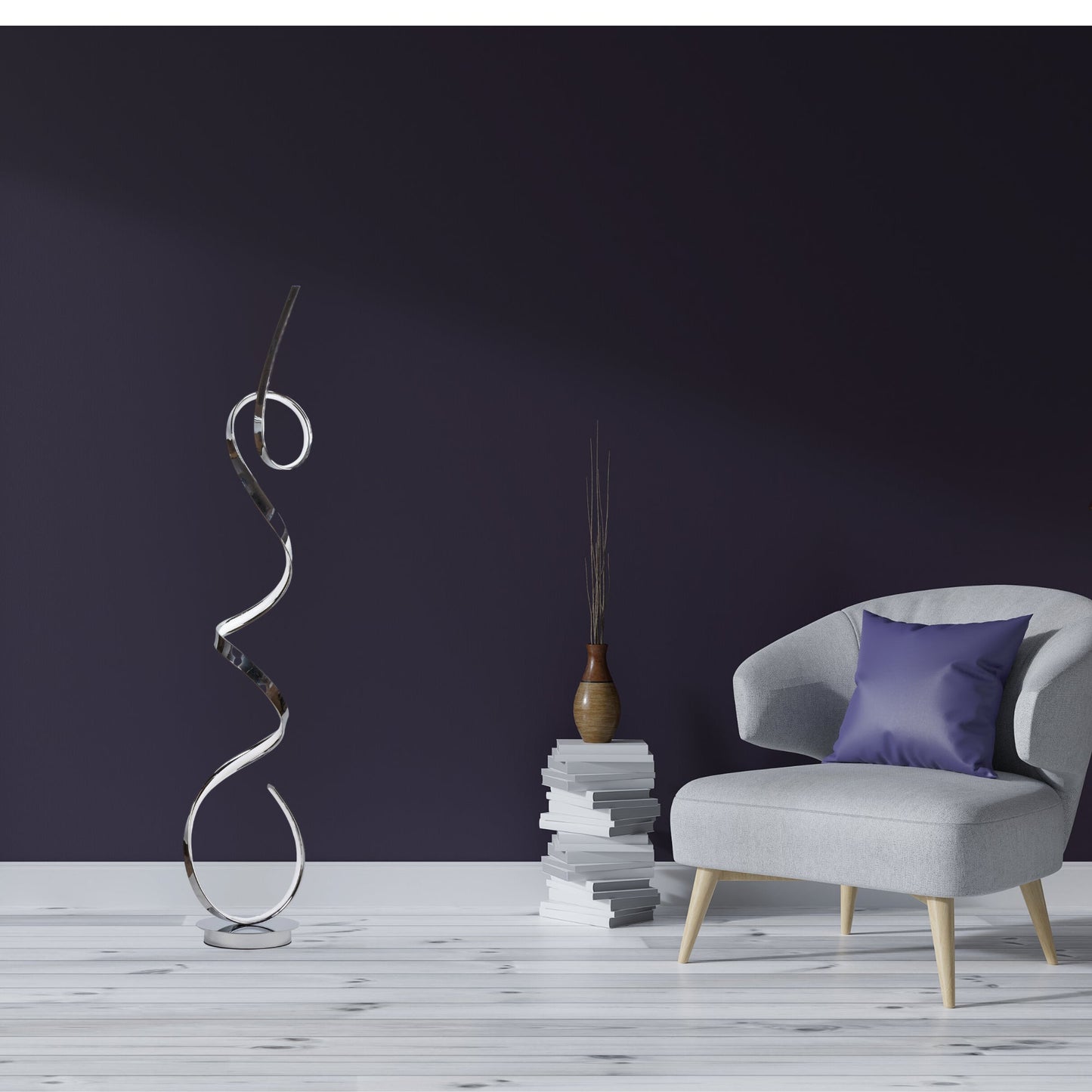 Amsterdam LED Dimmable 63" Floor Lamp // Chrome - Disselt Designs