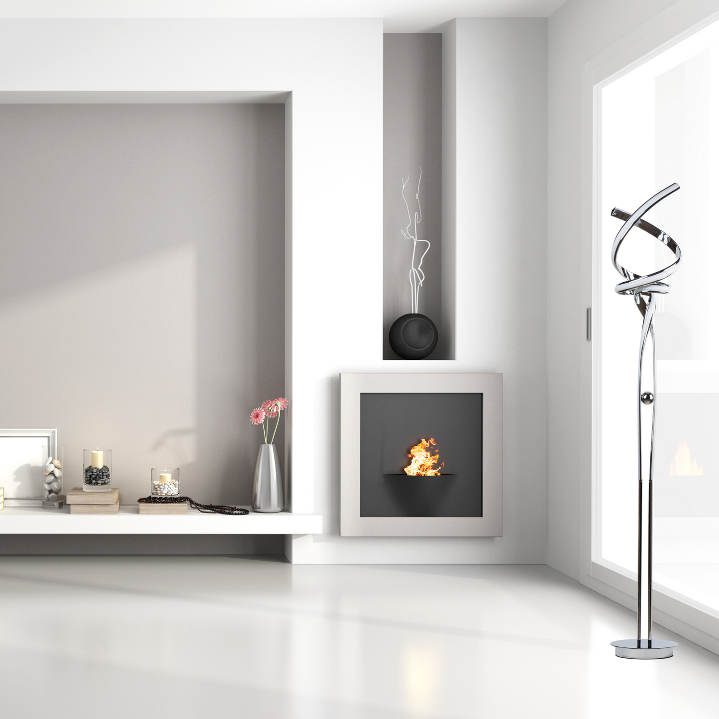 Munich LED Chrome 63" Floor Lamp // Dimmable - Disselt Designs