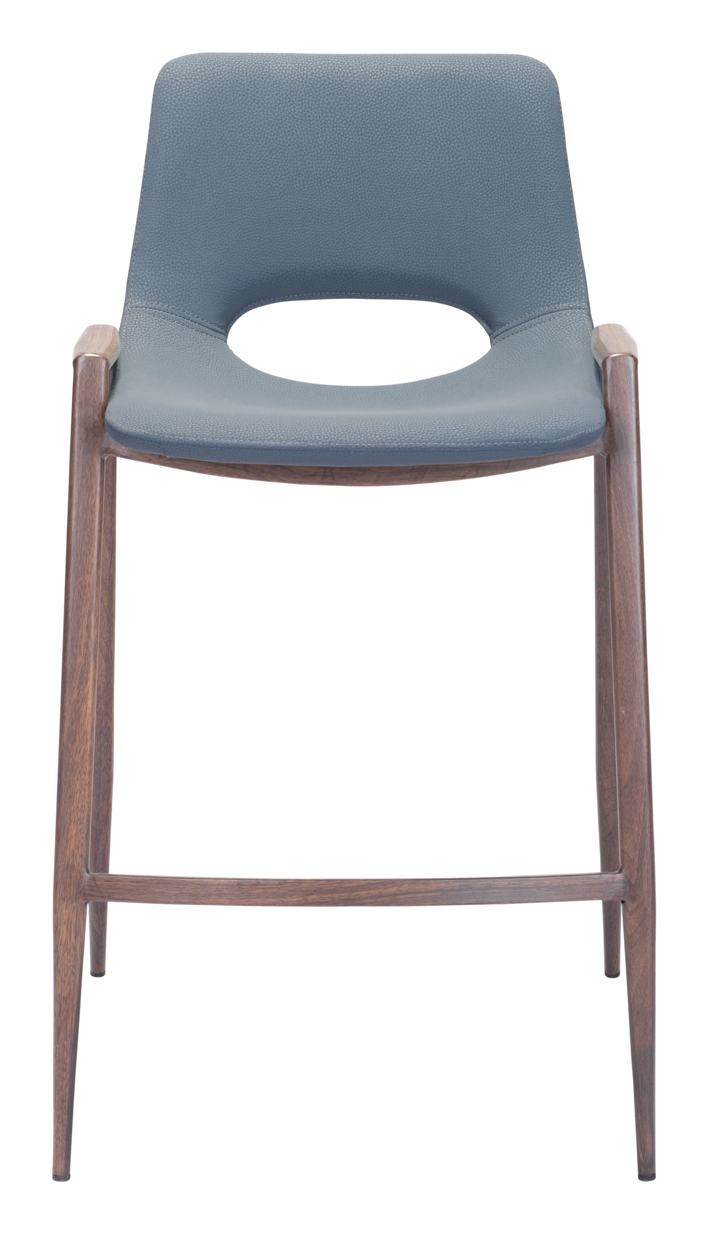 Desi Counter Stool (Set of 2) Azure Gray & Walnut - Disselt Designs