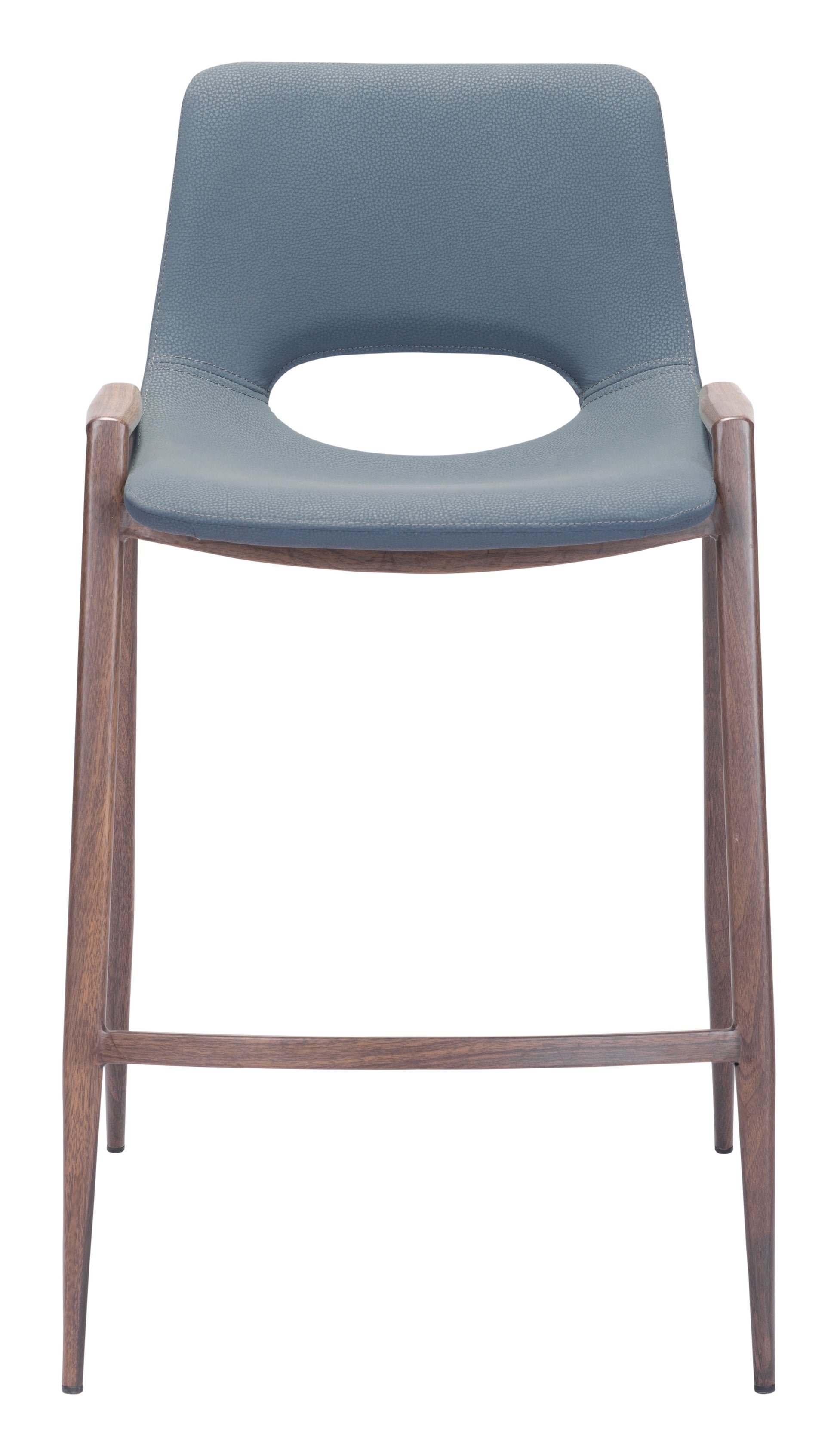 Desi Counter Stool (Set of 2) Azure Gray & Walnut - Disselt Designs