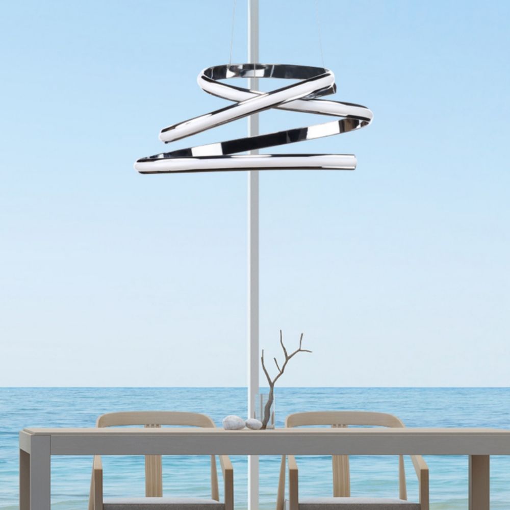 Oslo LED Adjustable Chandelier // Chrome - Disselt Designs