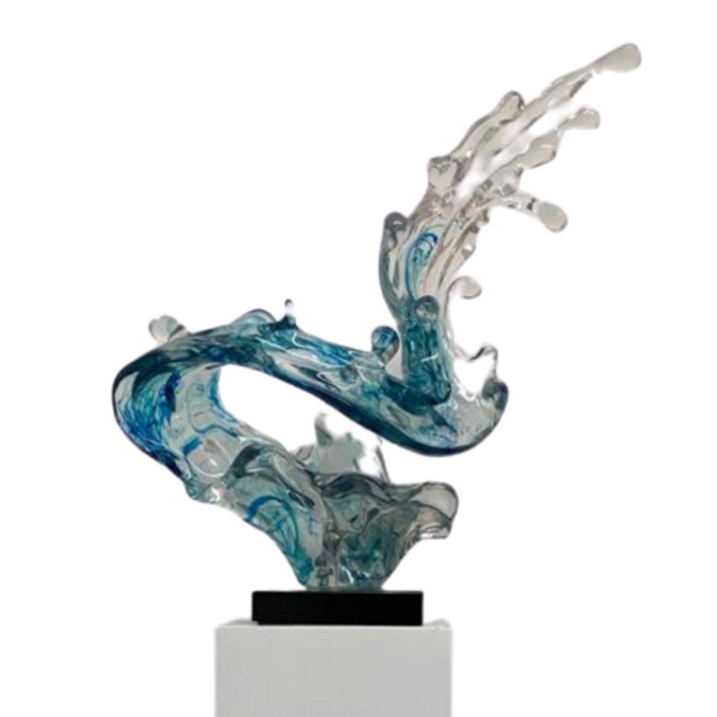 Wave Sculpture in Transparent in Blue // Large // TOP ONLY - Disselt Designs