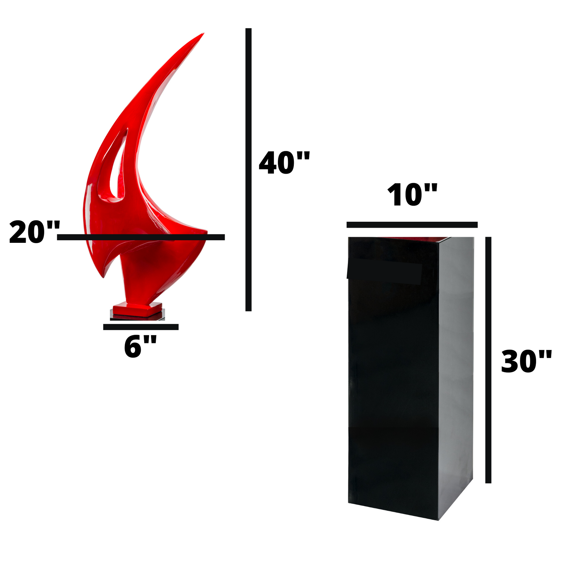 Sail Floor Sculpture // Red with Black Stand - Disselt Designs
