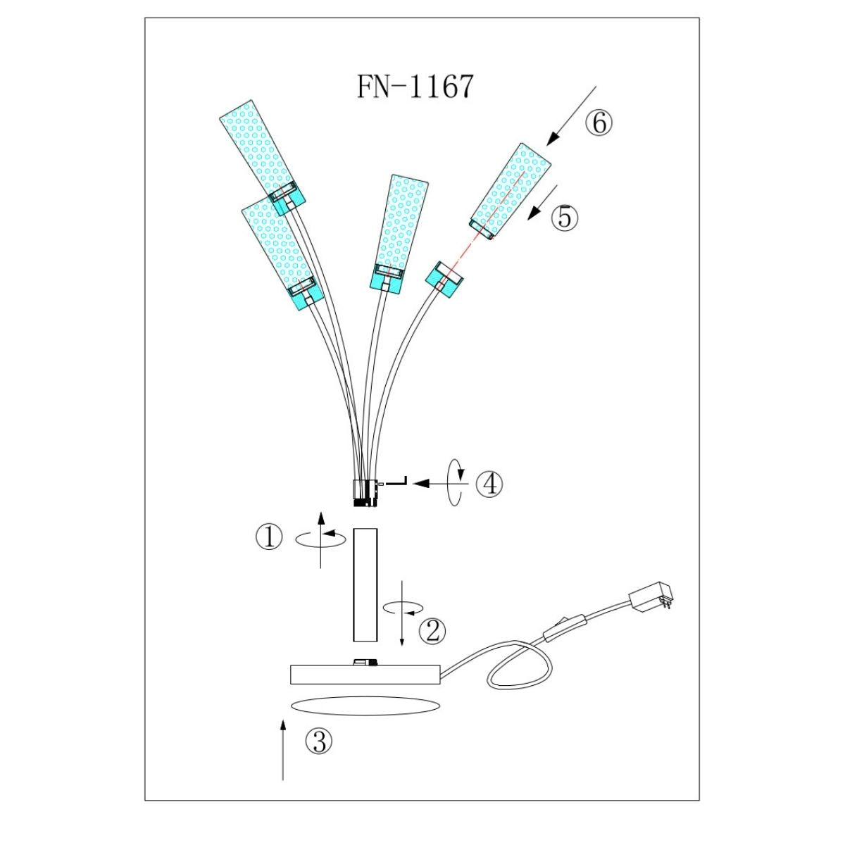 Blooming in Acrylic 5 Light Table Lamp // Chrome - Disselt Designs