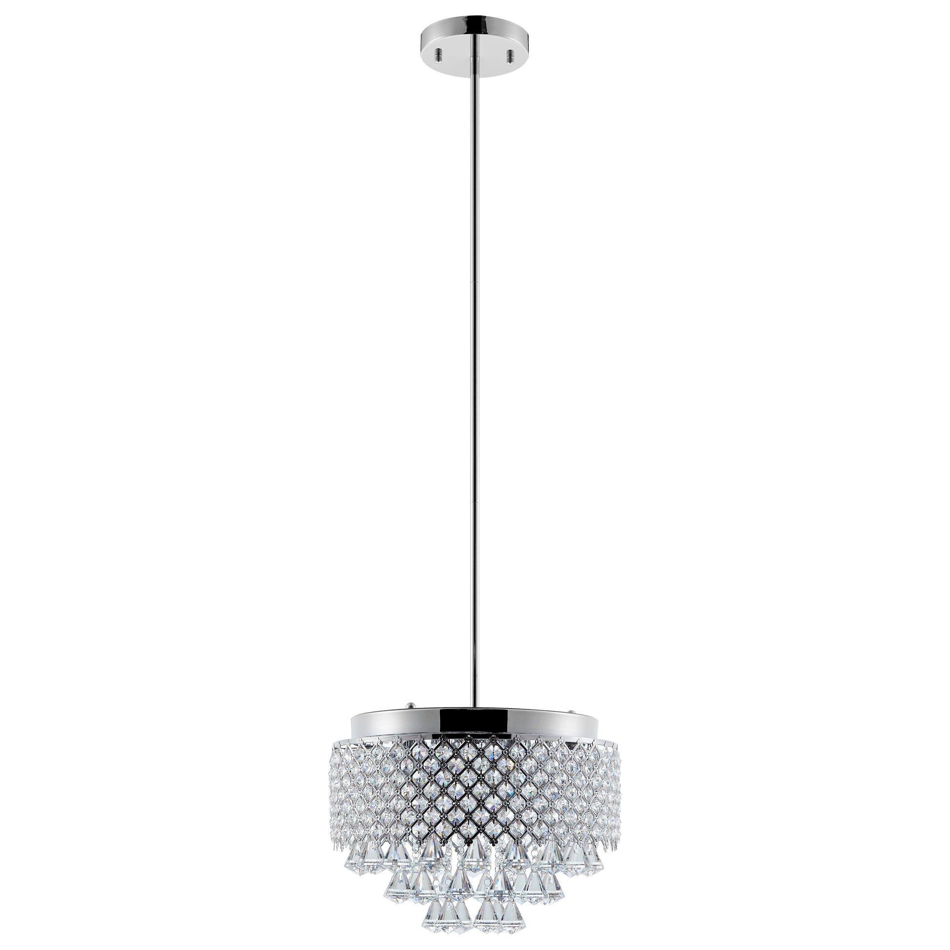 Cinderella Crystal Round Chandelier Pendant // Chrome - Disselt Designs