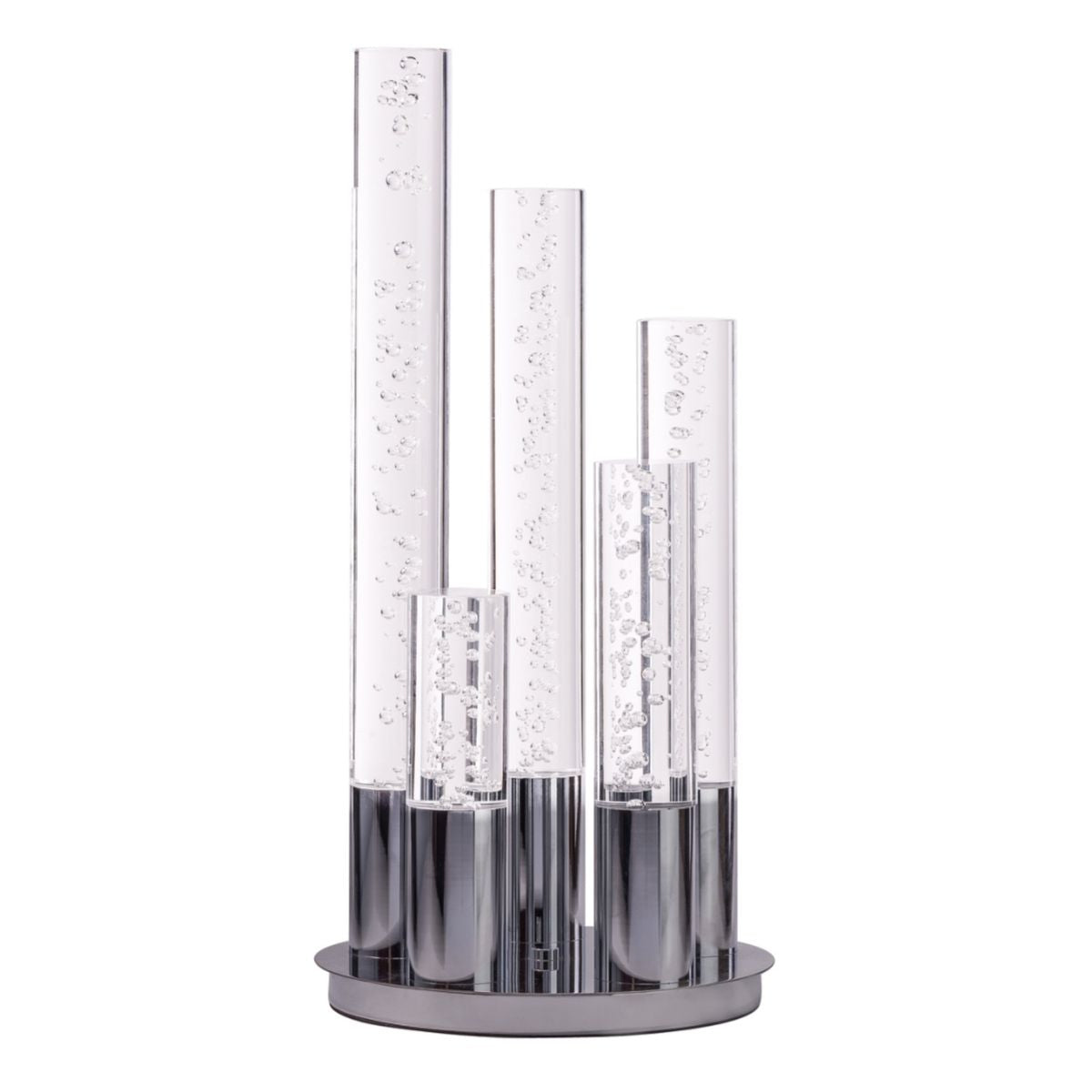 5 Acrylic Cylinder Table Lamp // Chrome - Disselt Designs