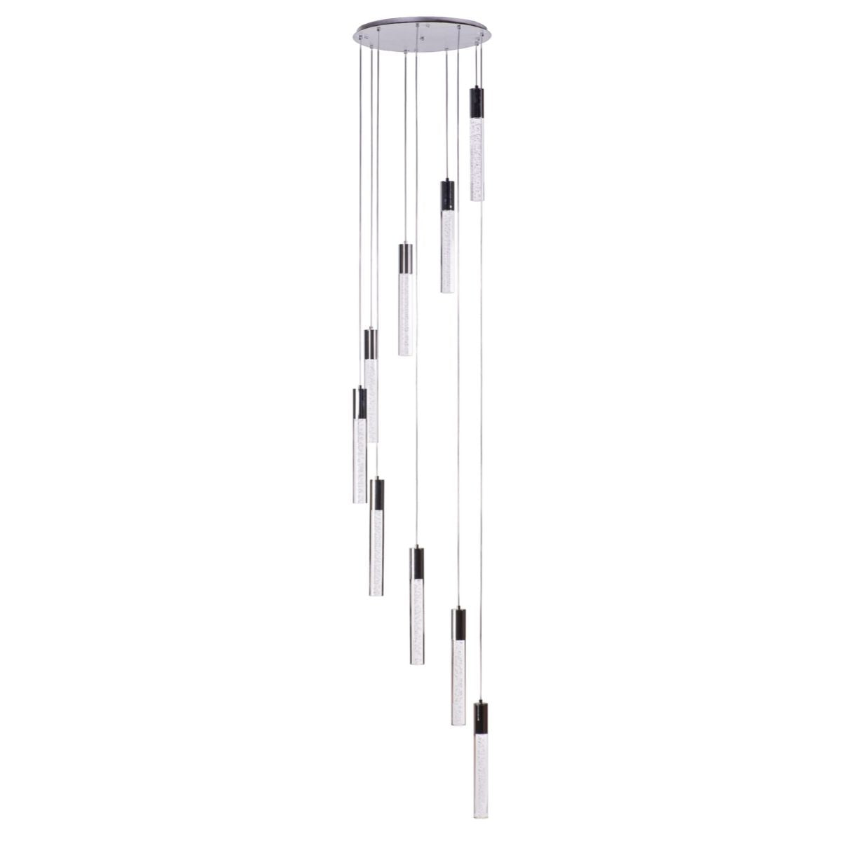 Acrylic Cylinder Chandelier // 9 Light - Disselt Designs