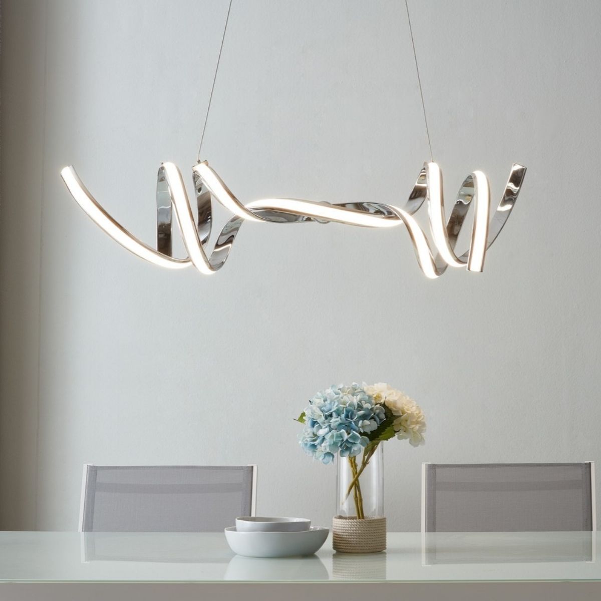 Munich LED Horizontal Chandelier // Chrome - Disselt Designs