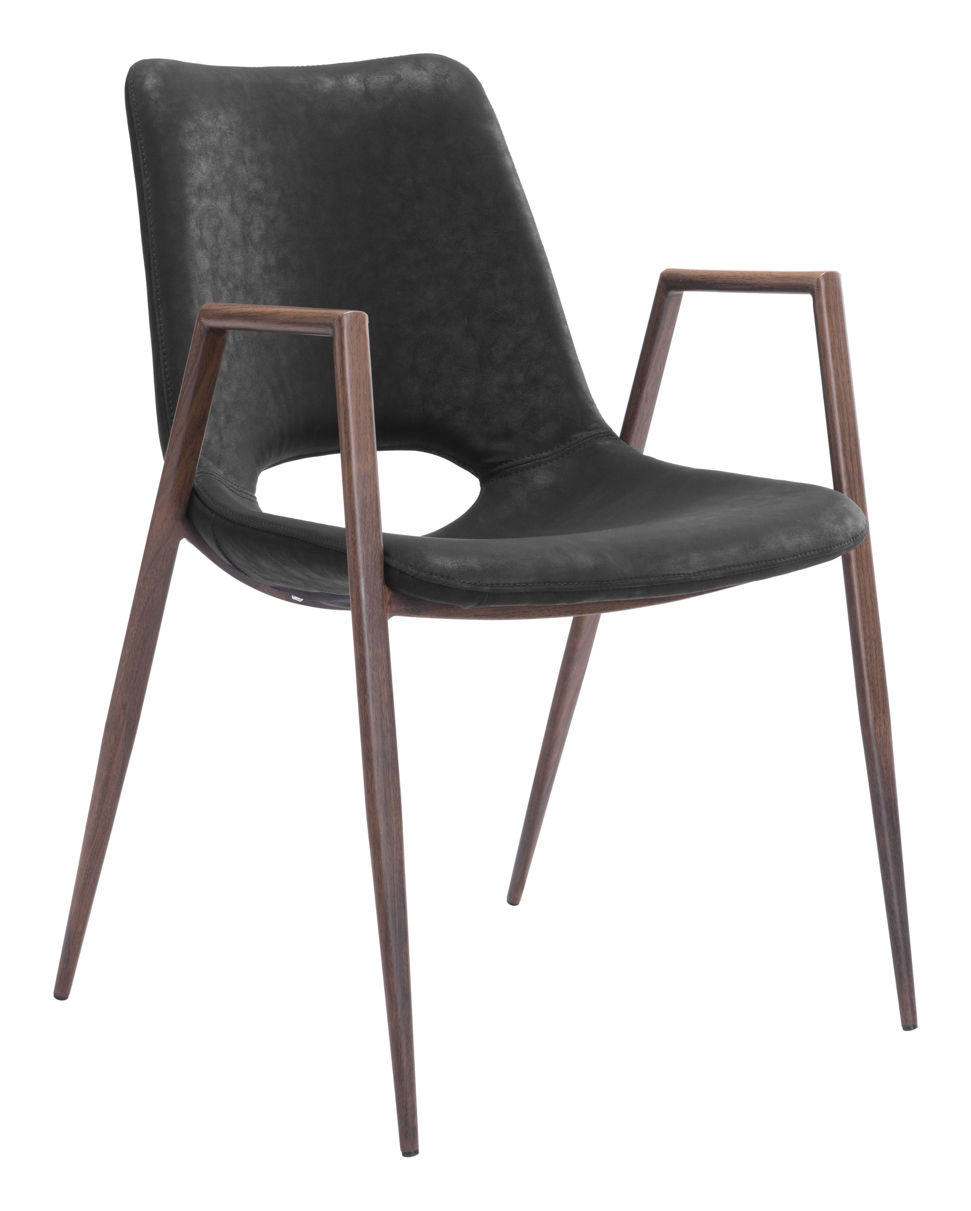 Desi Dining Chair (Set of 2) Black & Walnut - Disselt Designs