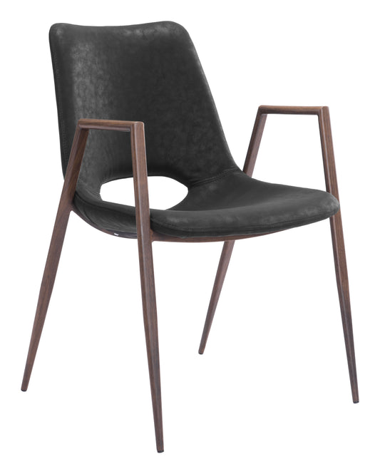 Desi Dining Chair (Set of 2) Black & Walnut - Disselt Designs
