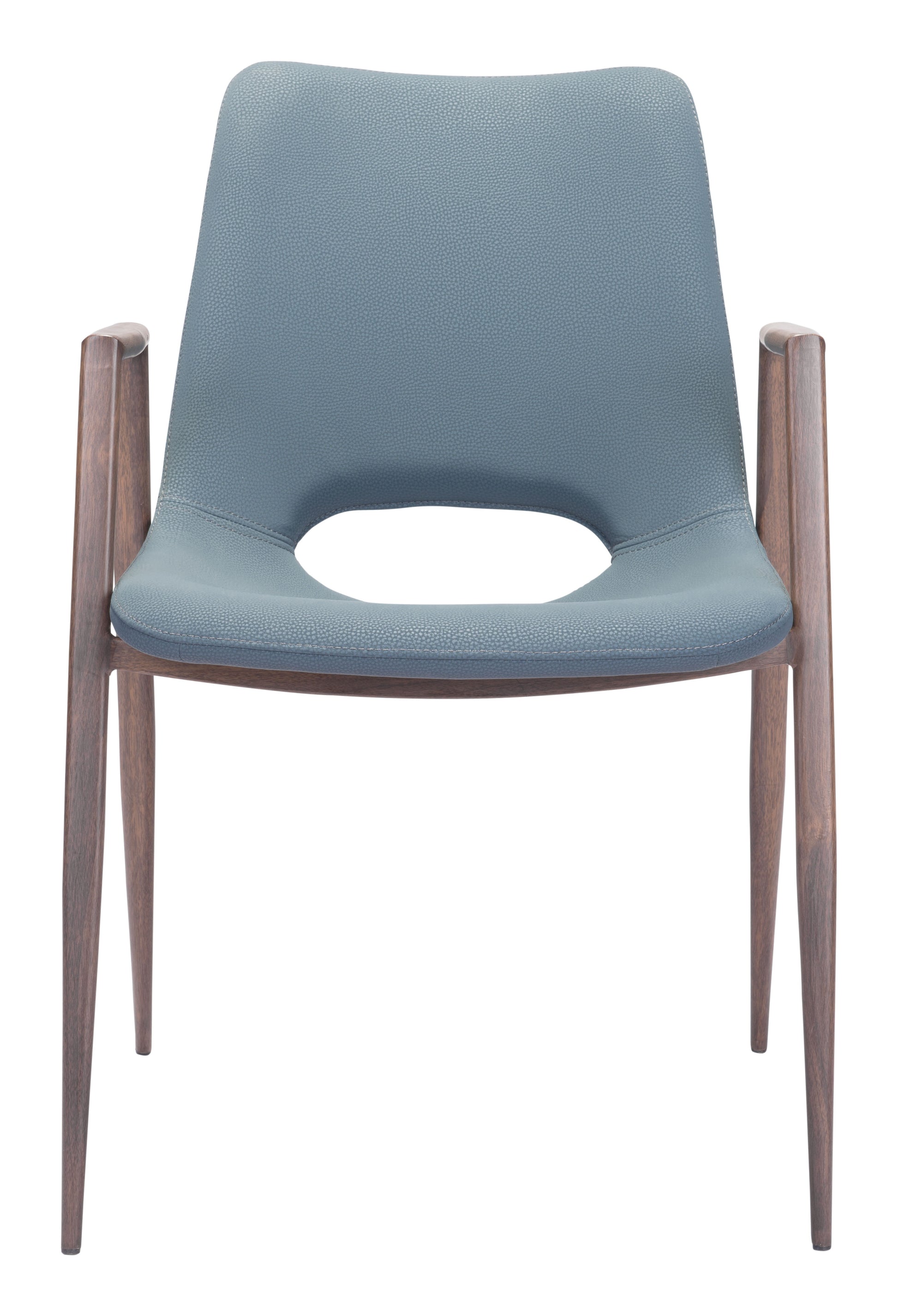 Desi Dining Chair (Set of 2) Azure Gray & Walnut - Disselt Designs