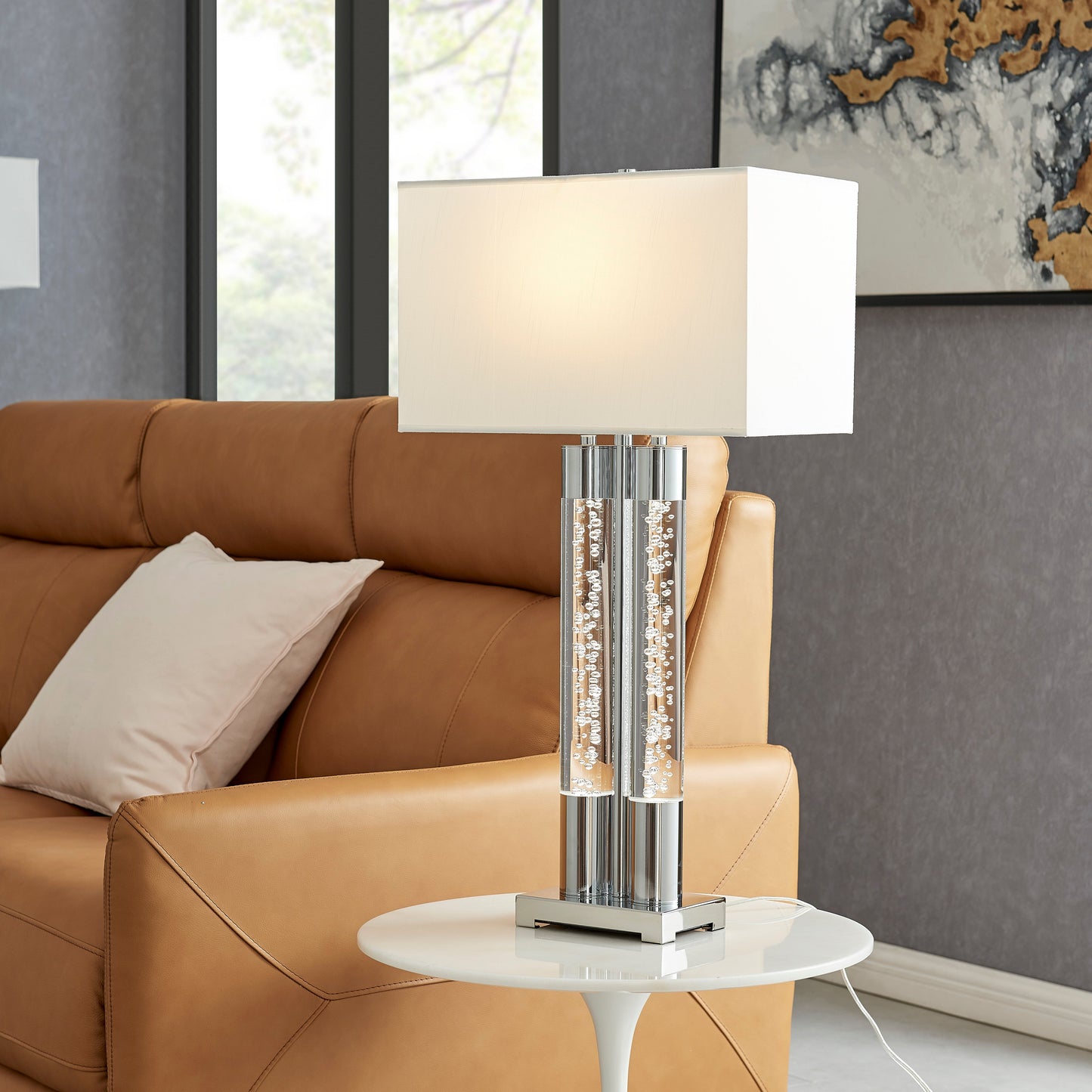 Acrylic Table Lamp // Chrome - Disselt Designs