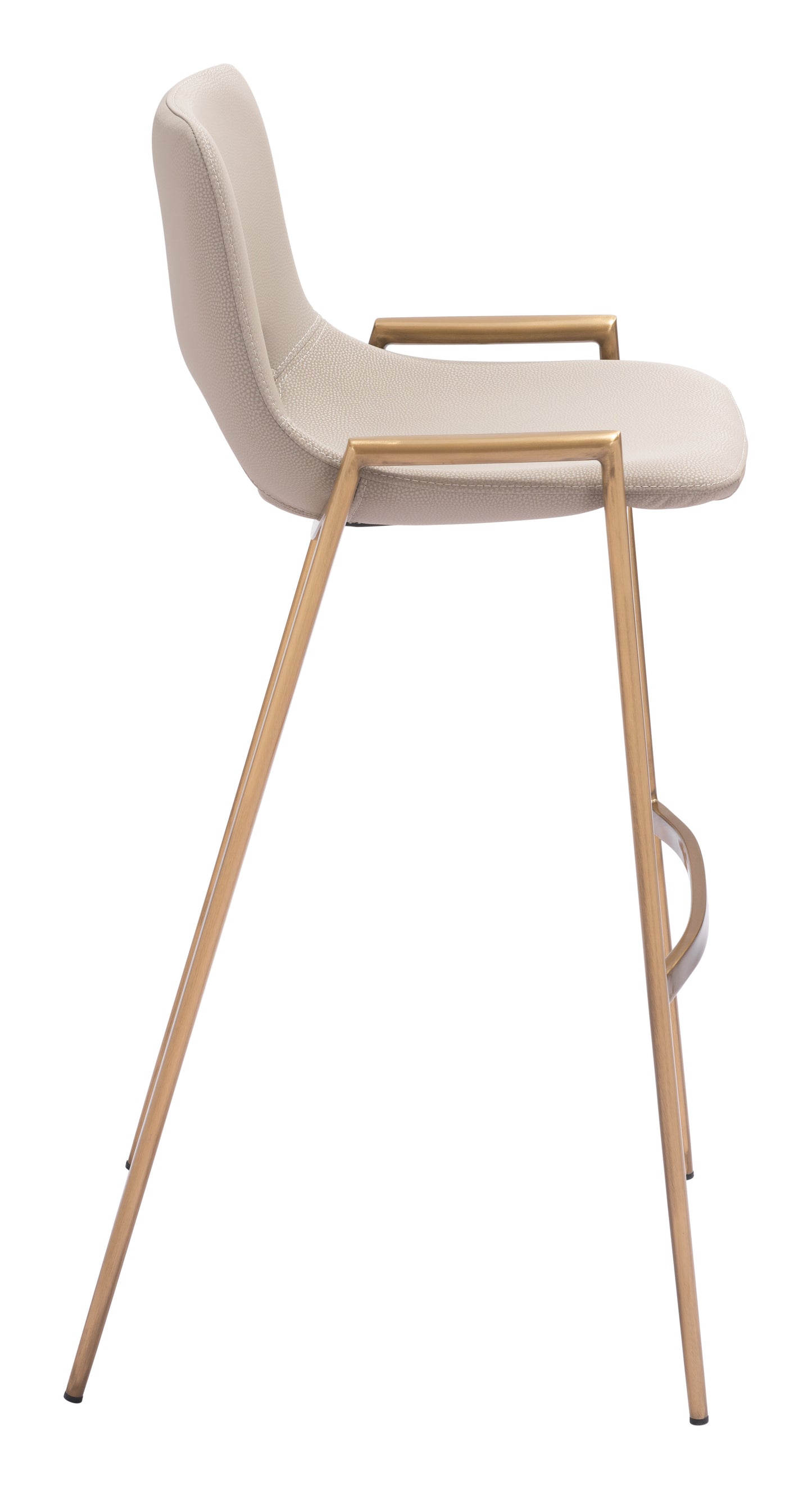 Desi Barstool (Set of 2) Beige & Gold - Disselt Designs