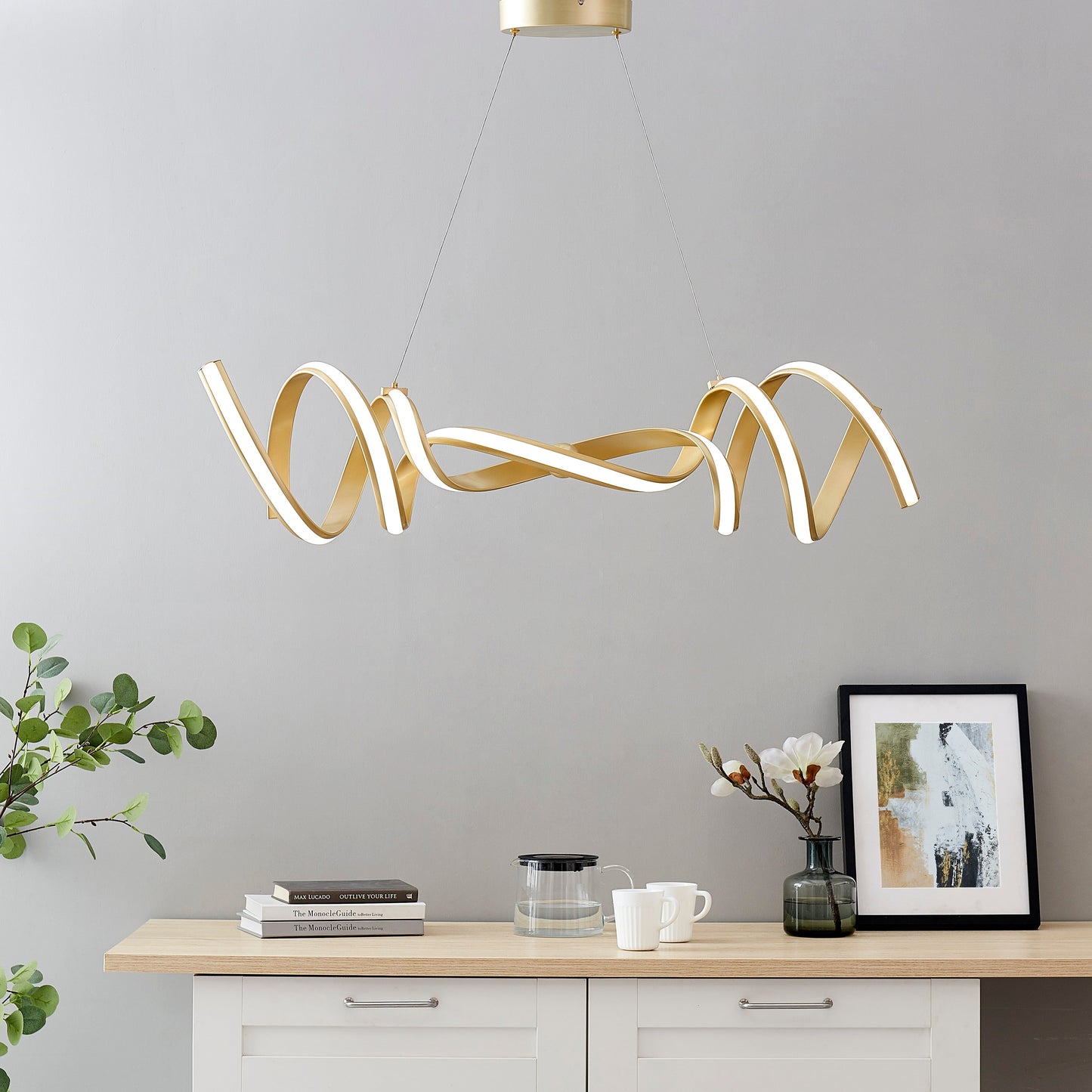 Munich LED Horizontal Chandelier // Gold - Disselt Designs
