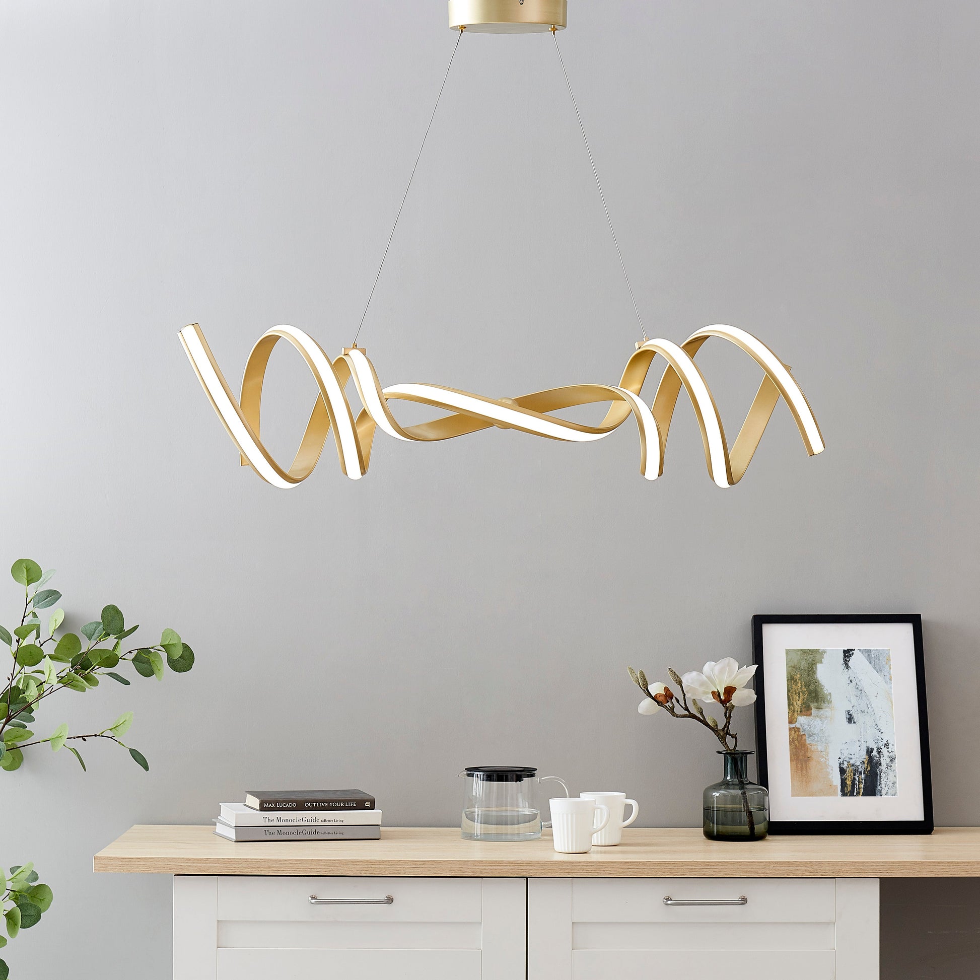 Munich LED Horizontal Chandelier // Gold - Disselt Designs