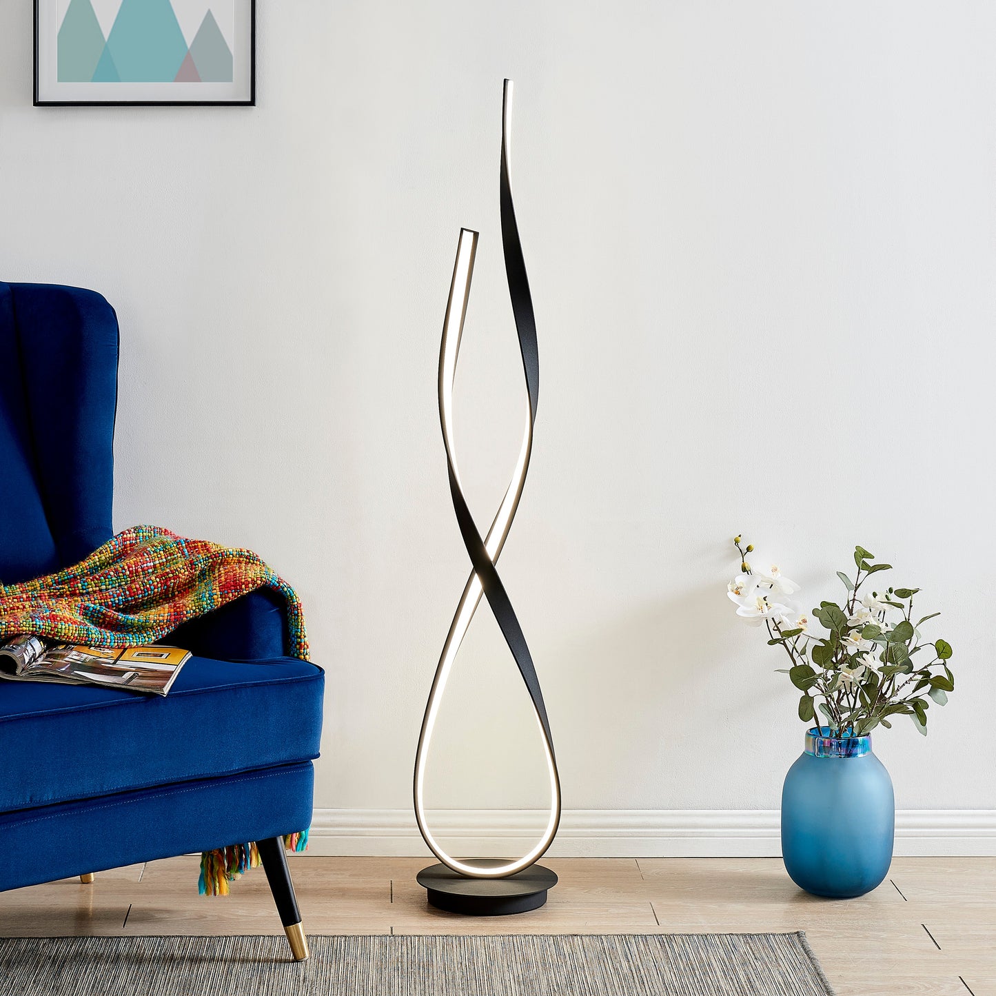 Vienna LED 55" Tall Floor Lamp // Matte Black - Disselt Designs