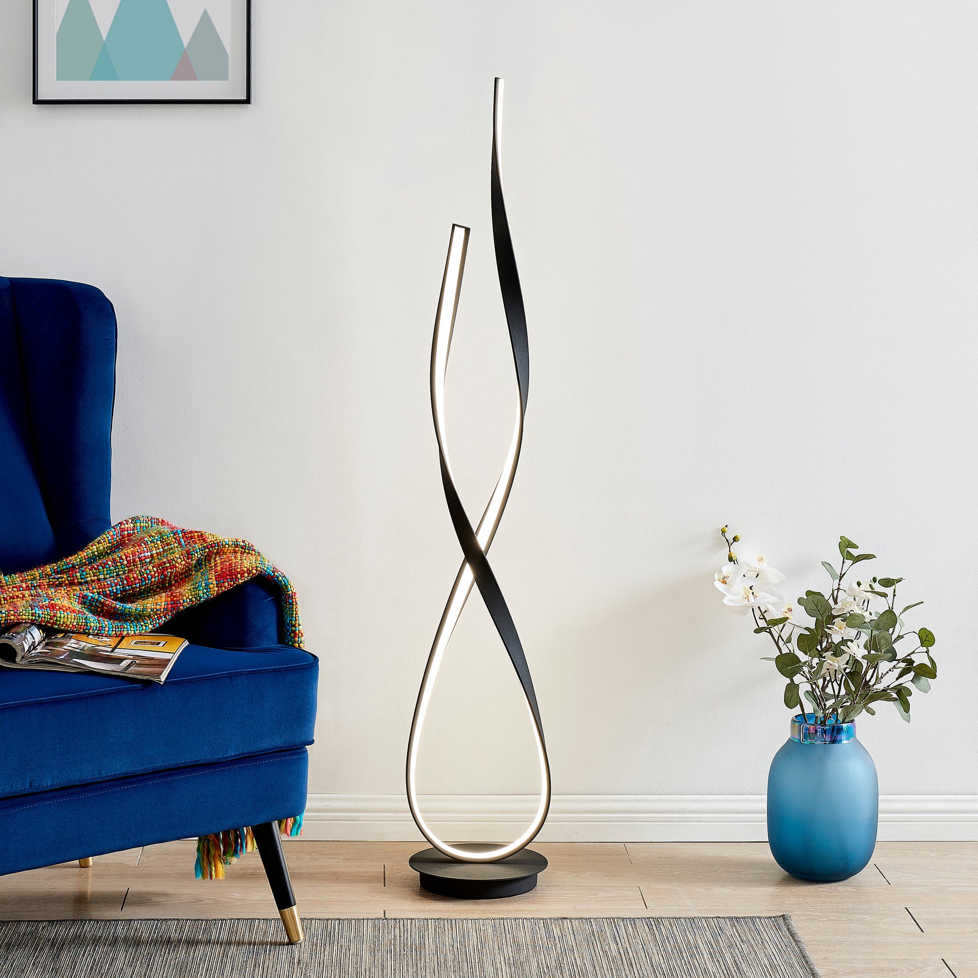 Vienna LED 55" Tall Floor Lamp // Matte Black - Disselt Designs