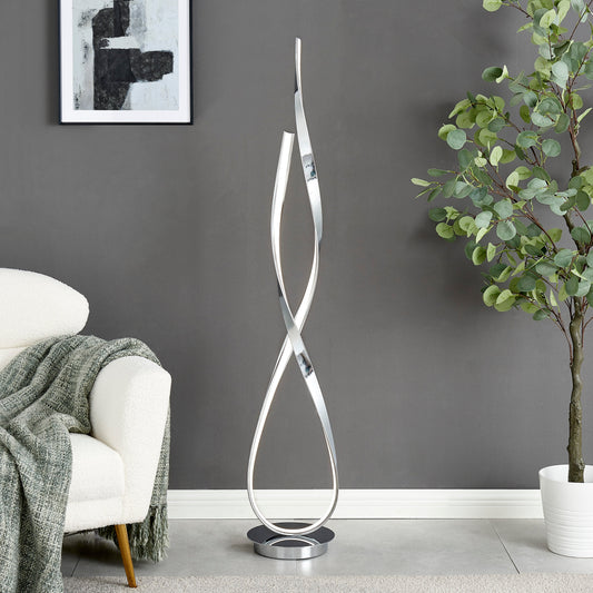 Vienna LED 55" Tall Floor Lamp // Chrome - Disselt Designs