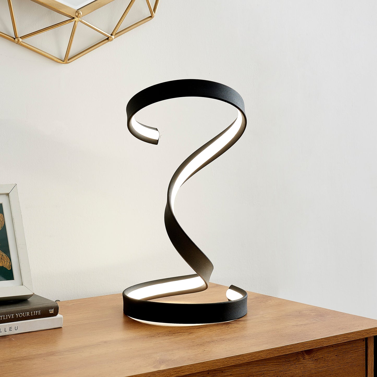 Hamburg Black Table Lamp // LED Strip & Dimmable Switch - Disselt Designs