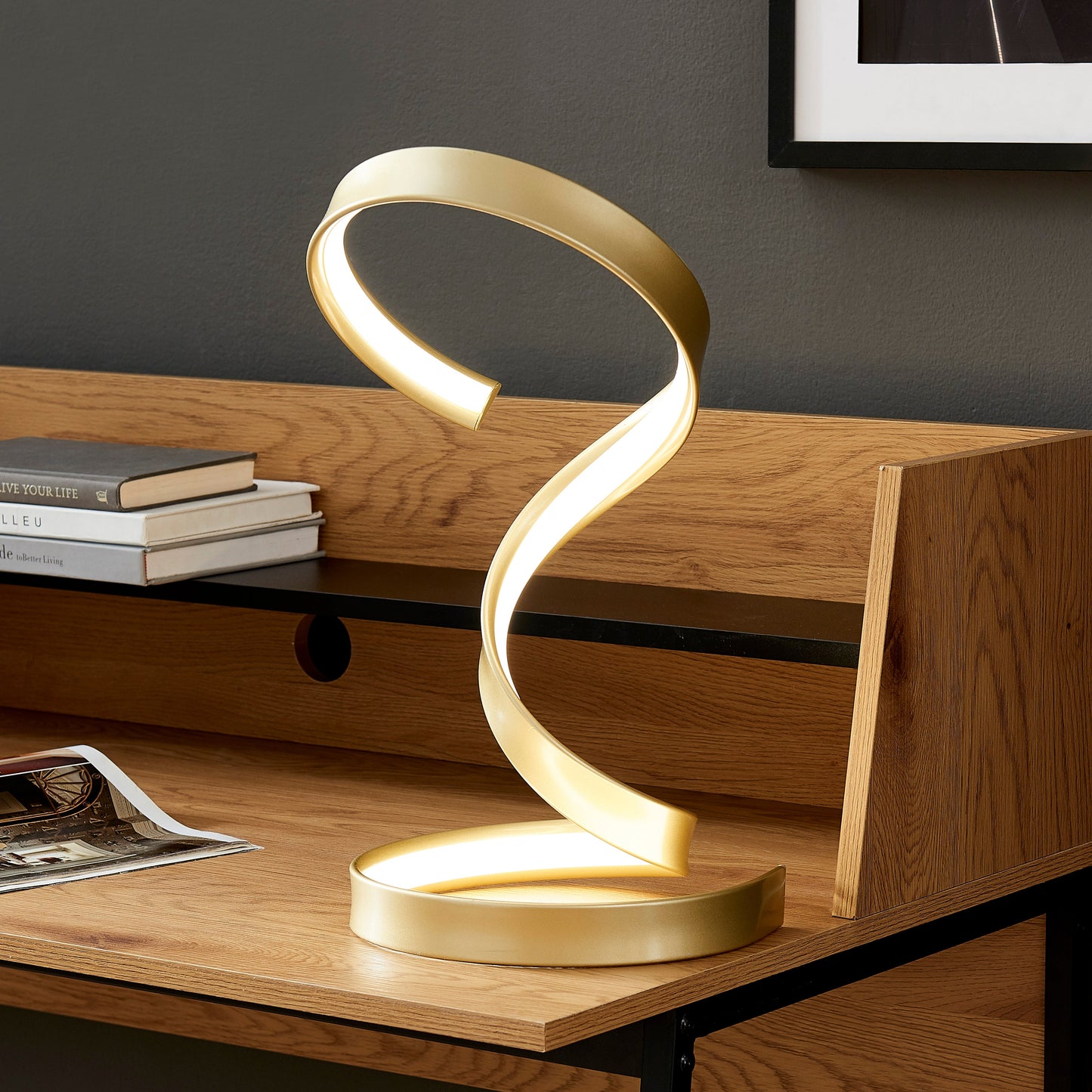 Hamburg Gold Table Lamp // LED Strip & Dimmable Switch - Disselt Designs