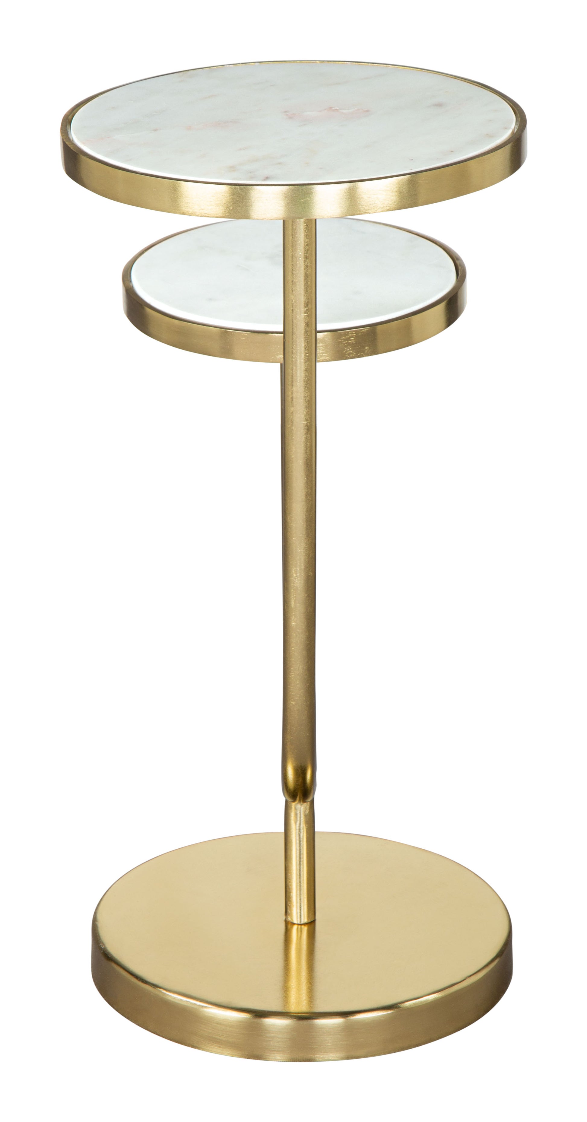 Marc Side Table White & Gold - Disselt Designs