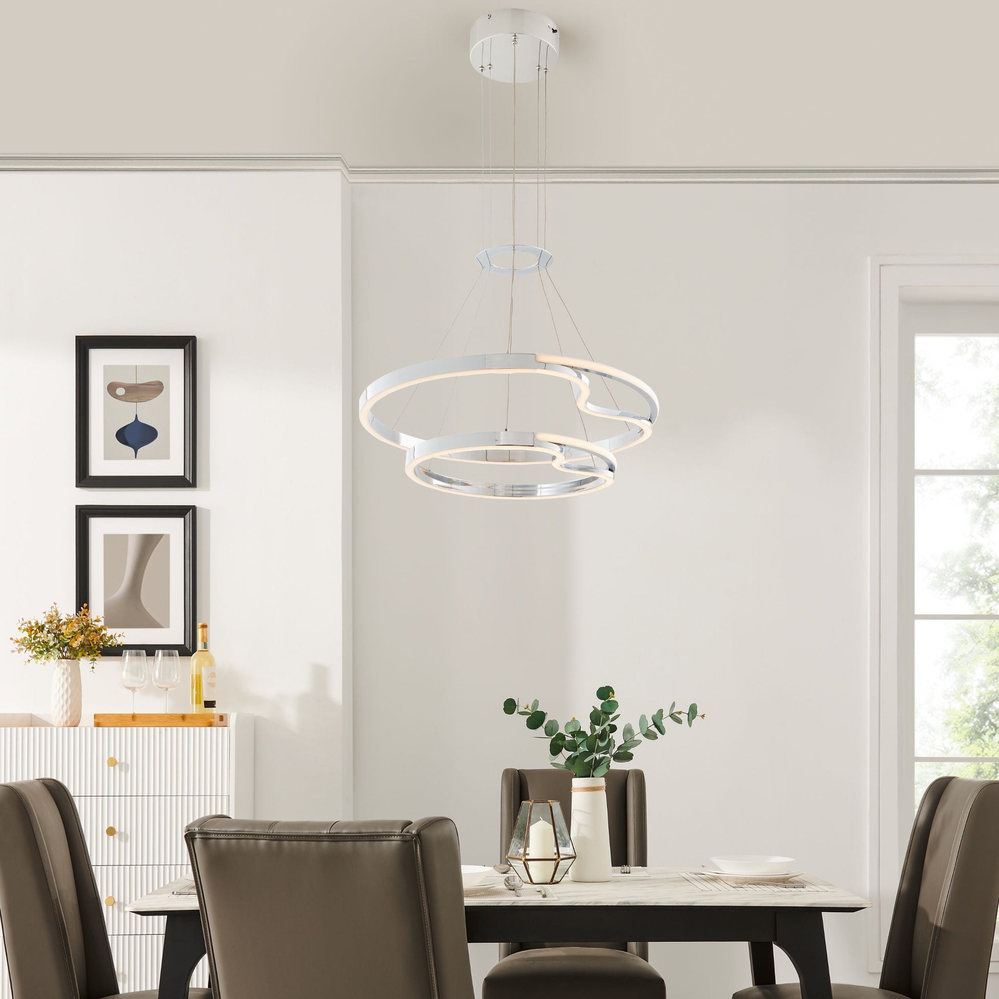 Minsk Double Round Chandelier // Chrome - Disselt Designs