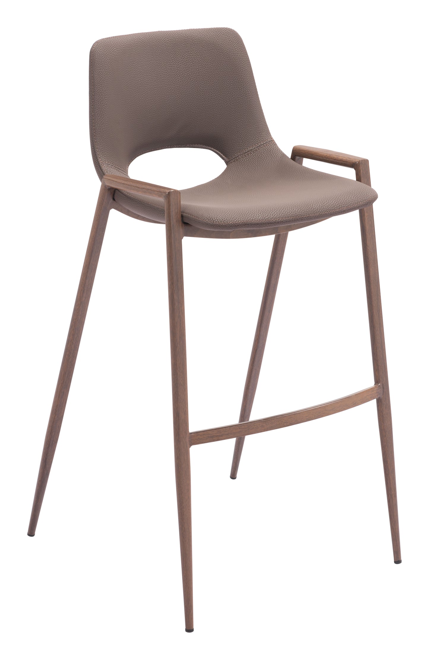 Desi Barstool (Set of 2) Brown & Walnut - Disselt Designs