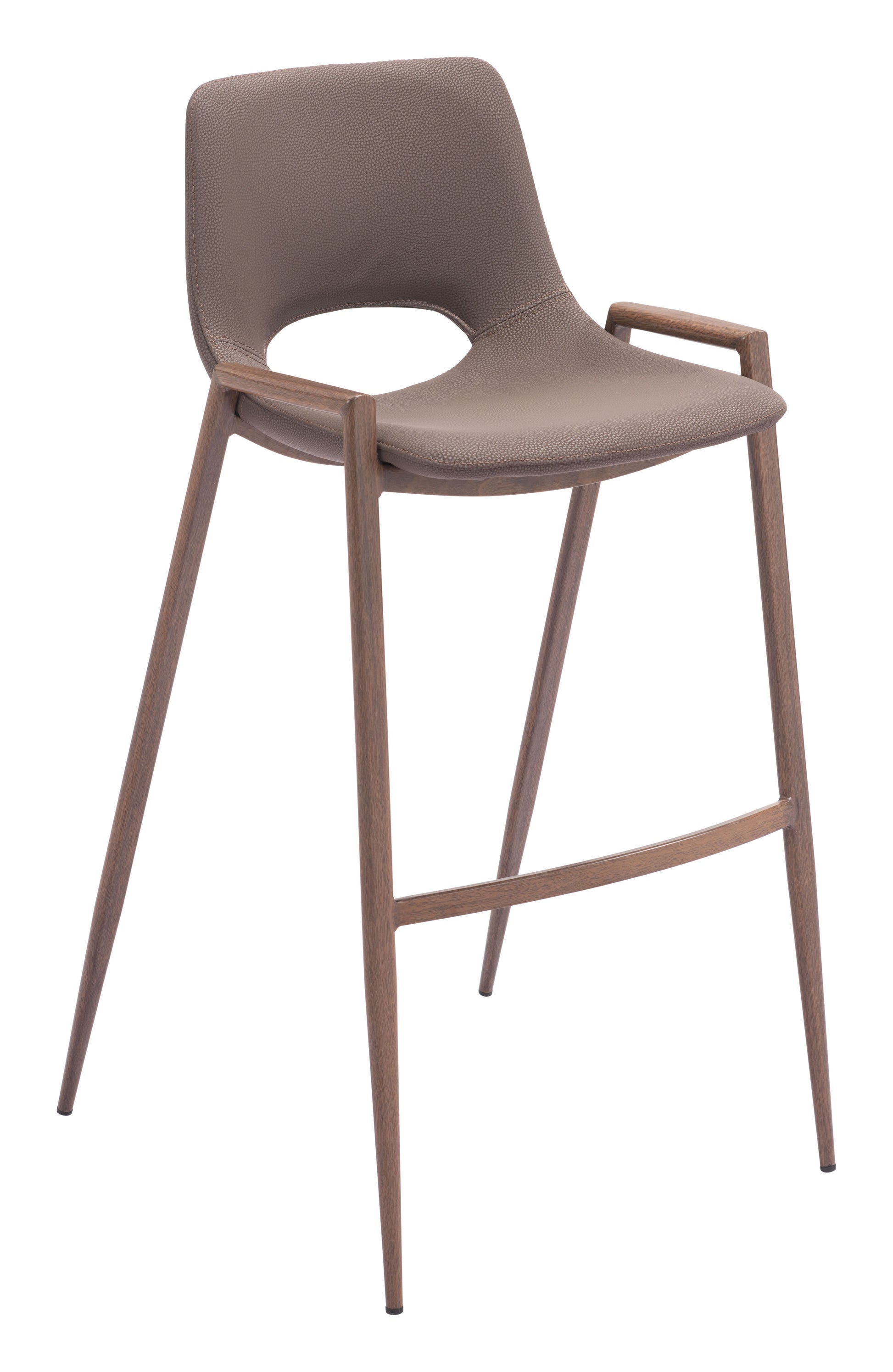 Desi Barstool (Set of 2) Brown & Walnut - Disselt Designs