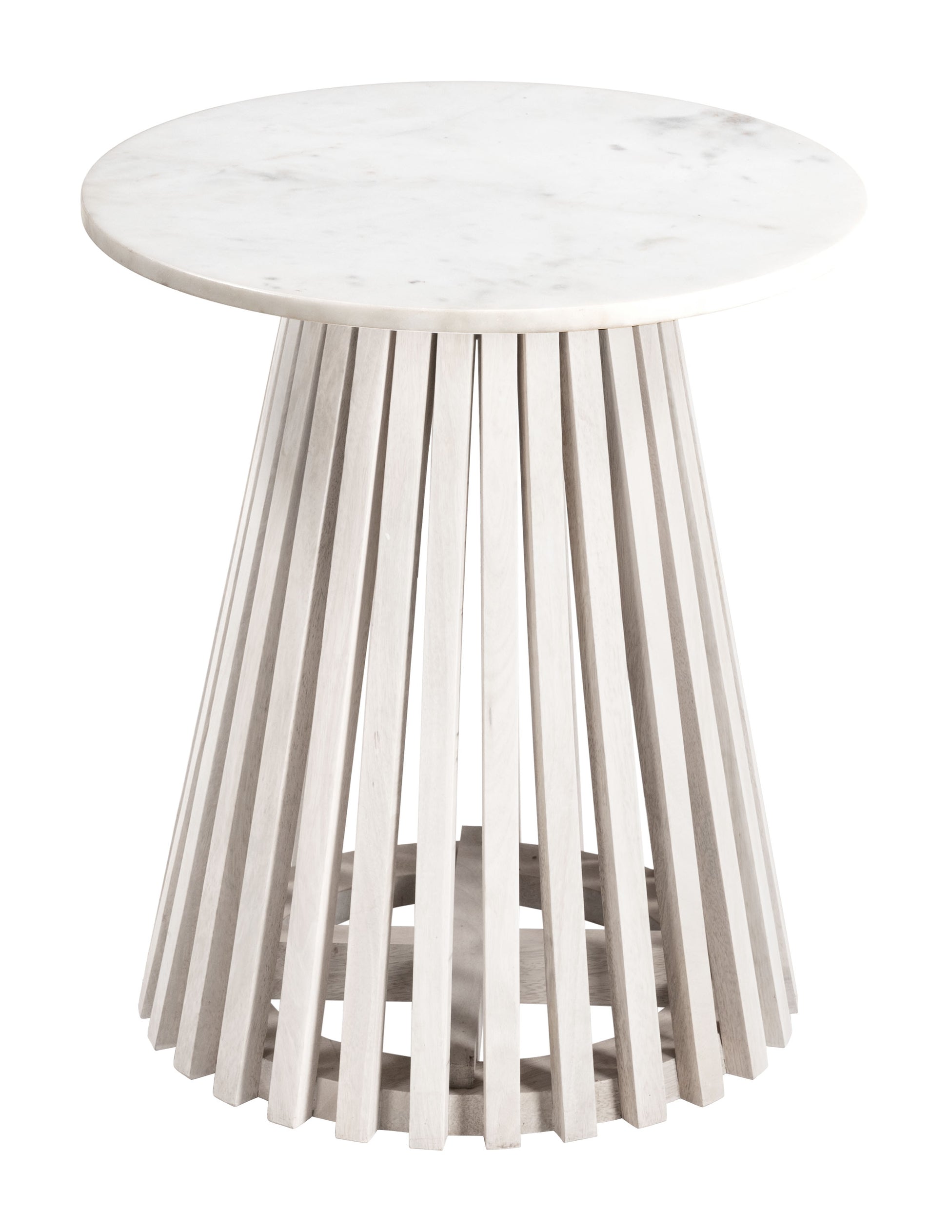 Mazara Side Table White & Whitewashed - Disselt Designs