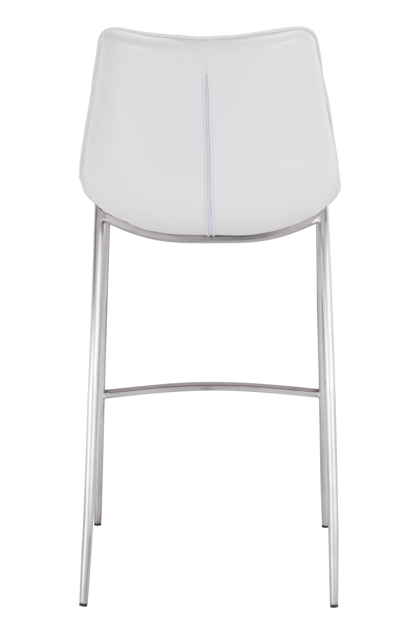 Magnus Barstool (Set of 2) White & Silver - Disselt Designs