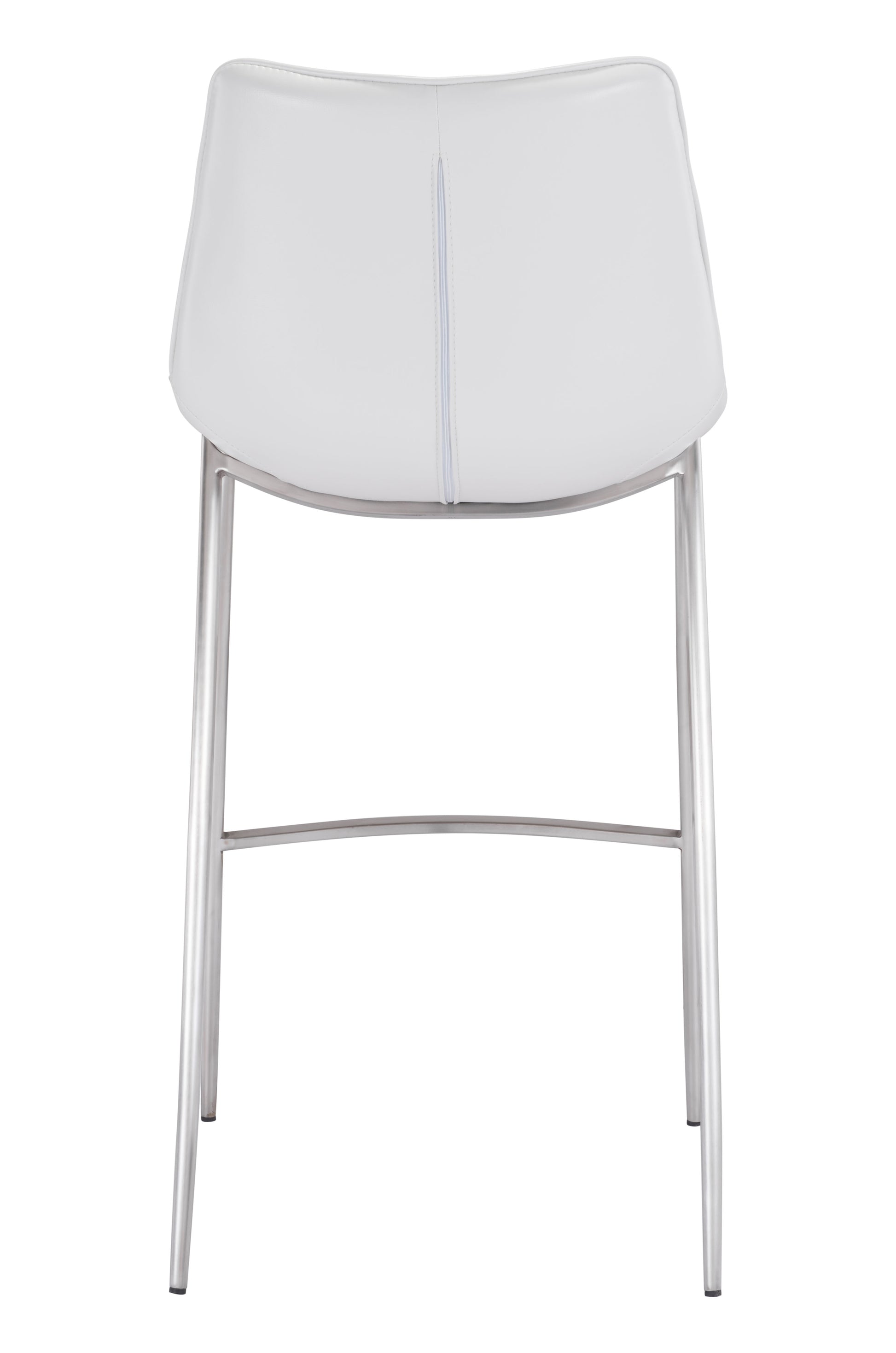 Magnus Barstool (Set of 2) White & Silver - Disselt Designs