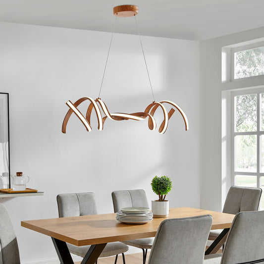 Munich LED Horizontal Chandelier // Wood - Disselt Designs