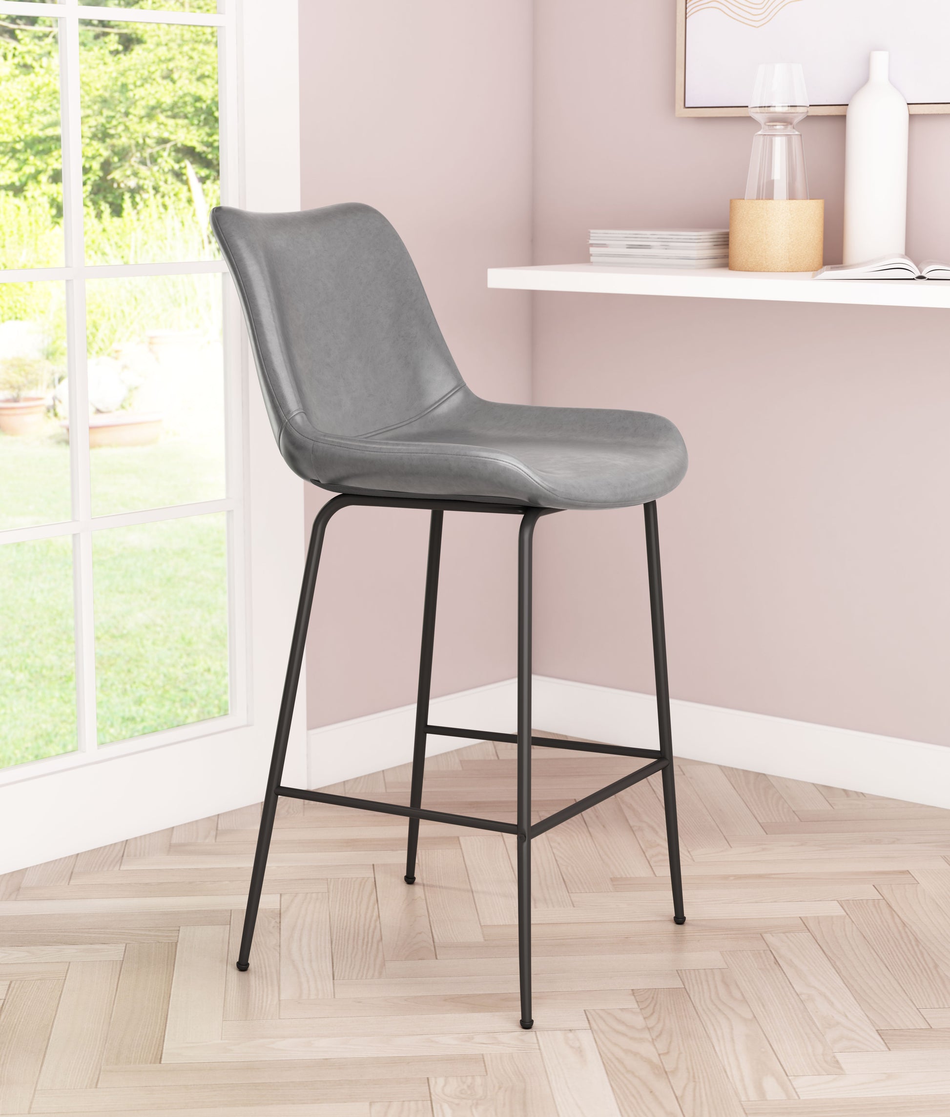 Byron Counter Stool Gray - Disselt Designs