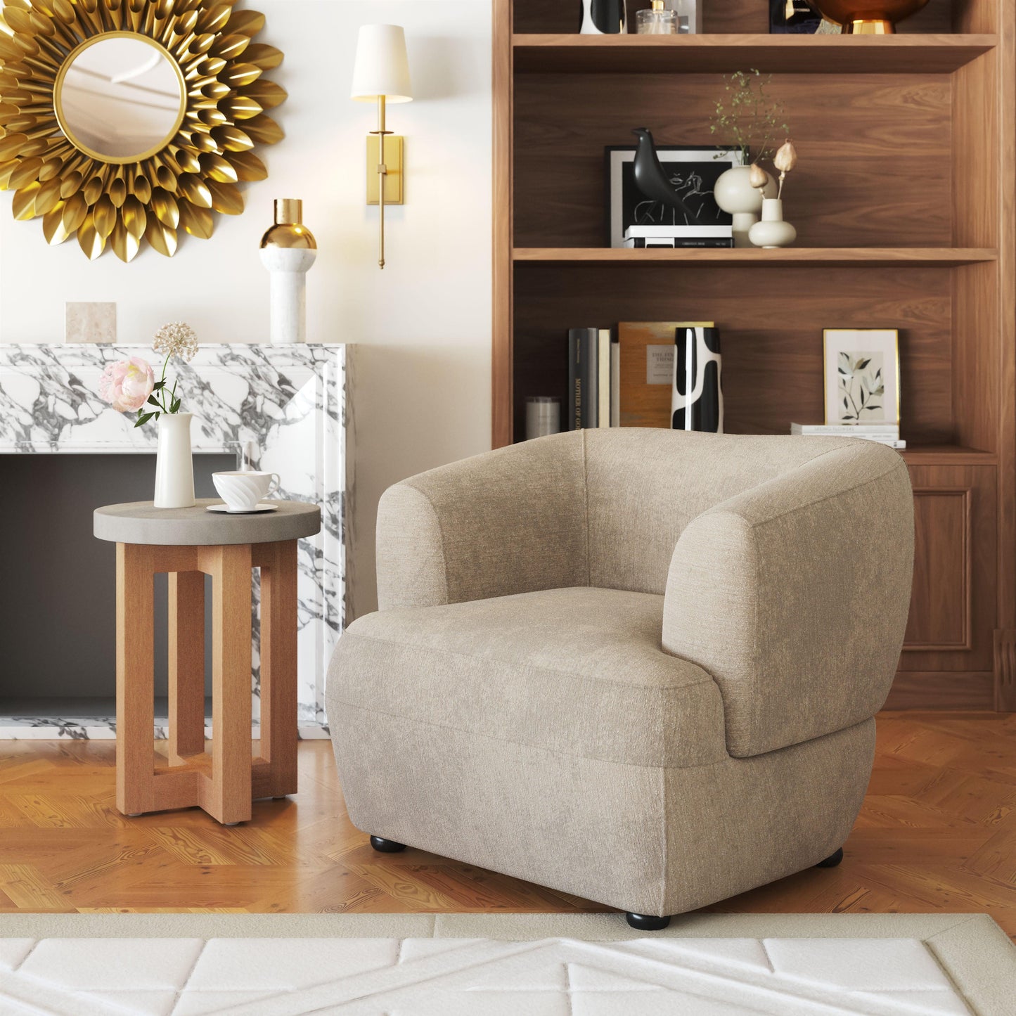 Bekker Accent Chair Golden Beige - Disselt Designs