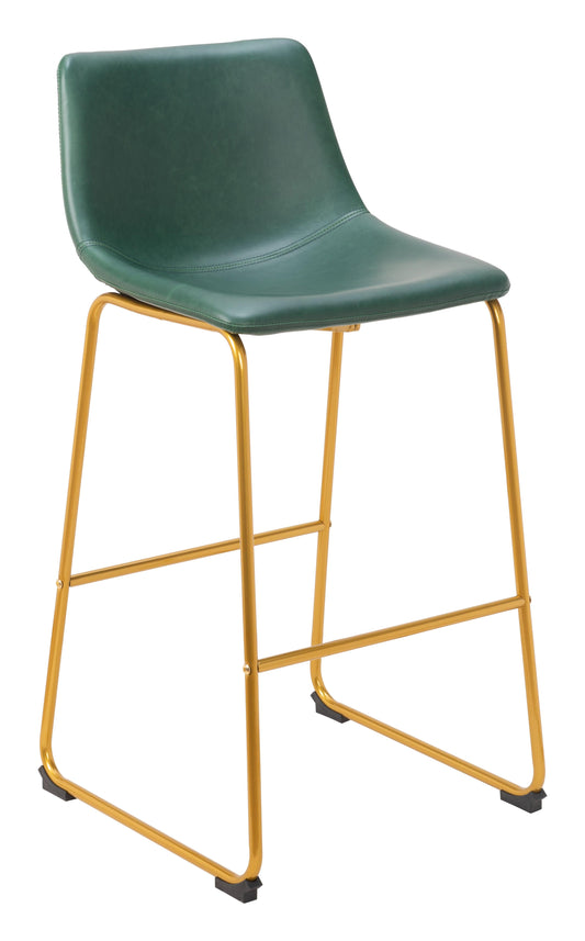 Augusta Barstool (Set of 2) Green & Gold - Disselt Designs