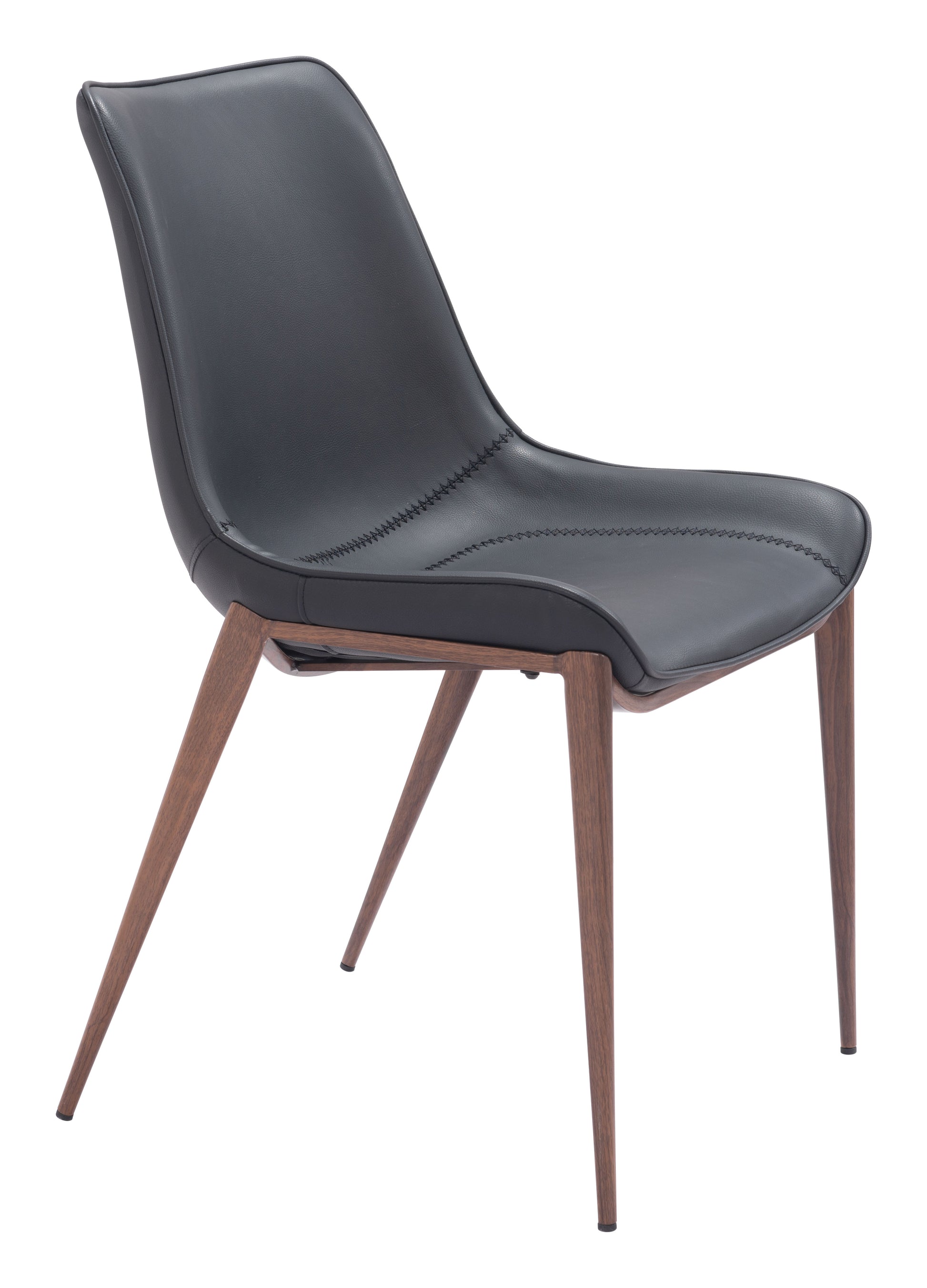 Magnus Dining Chair (Set of 2) Black & Walnut - Disselt Designs