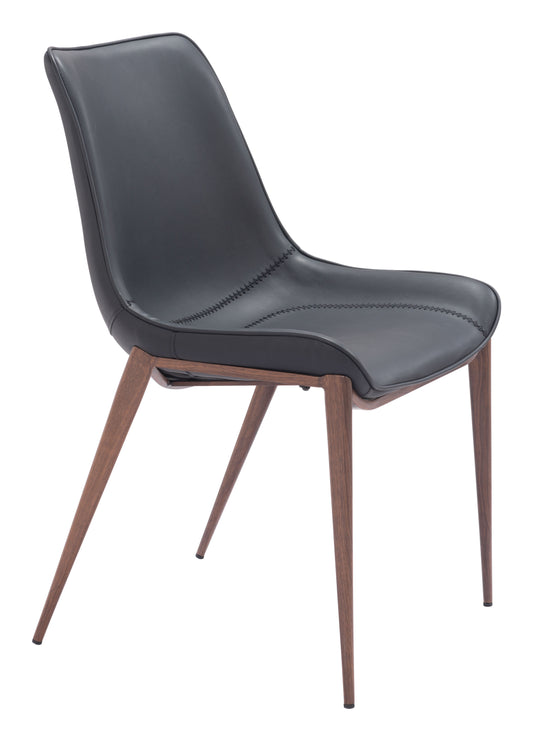 Magnus Dining Chair (Set of 2) Black & Walnut - Disselt Designs