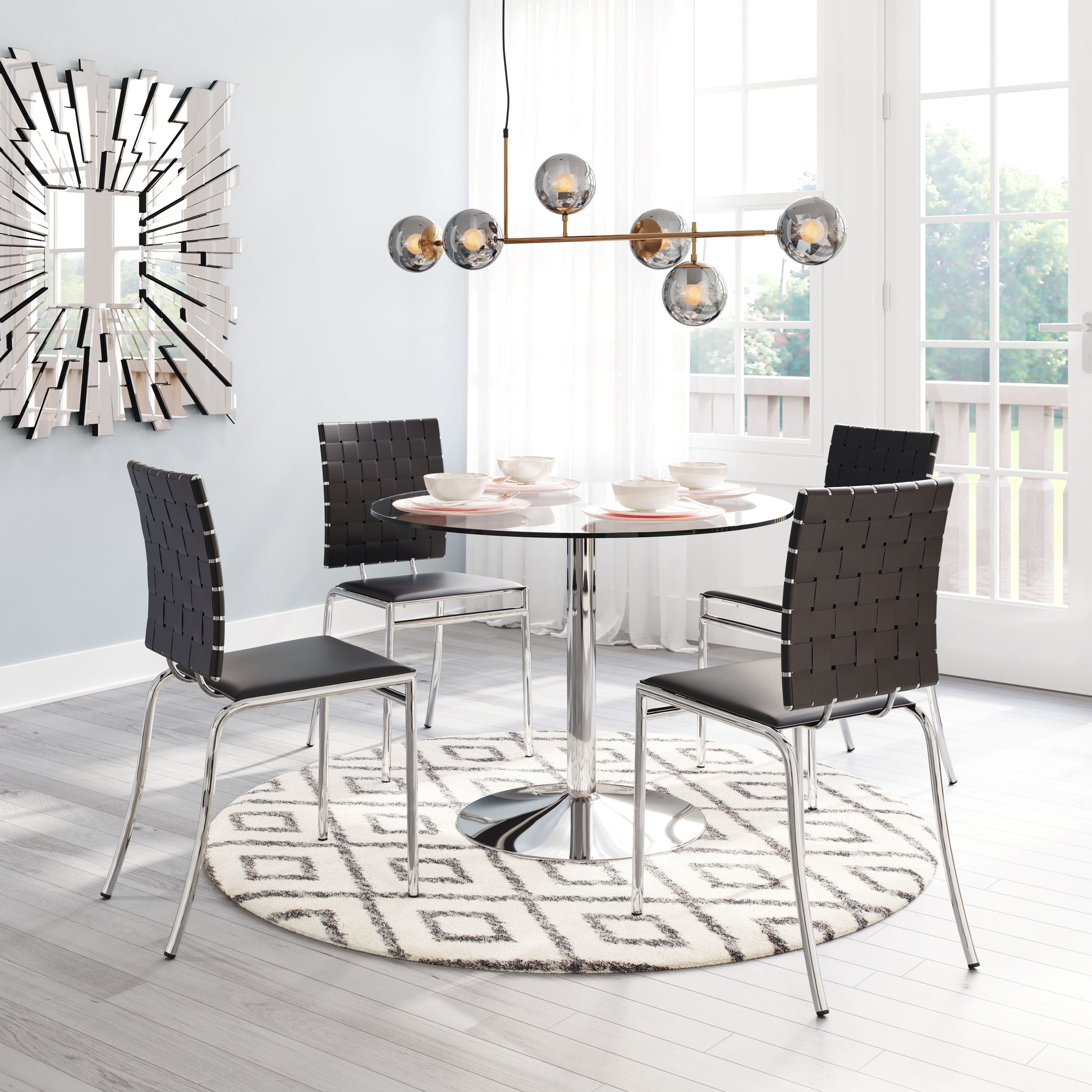 Criss Cross Dining Chair (Set of 4) Black - Disselt Designs