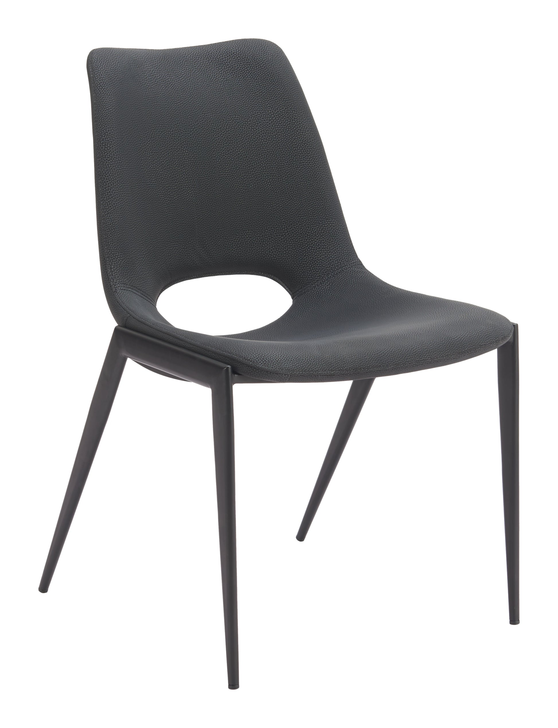 Desi Armless Dining Chair (Set of 2) Black - Disselt Designs