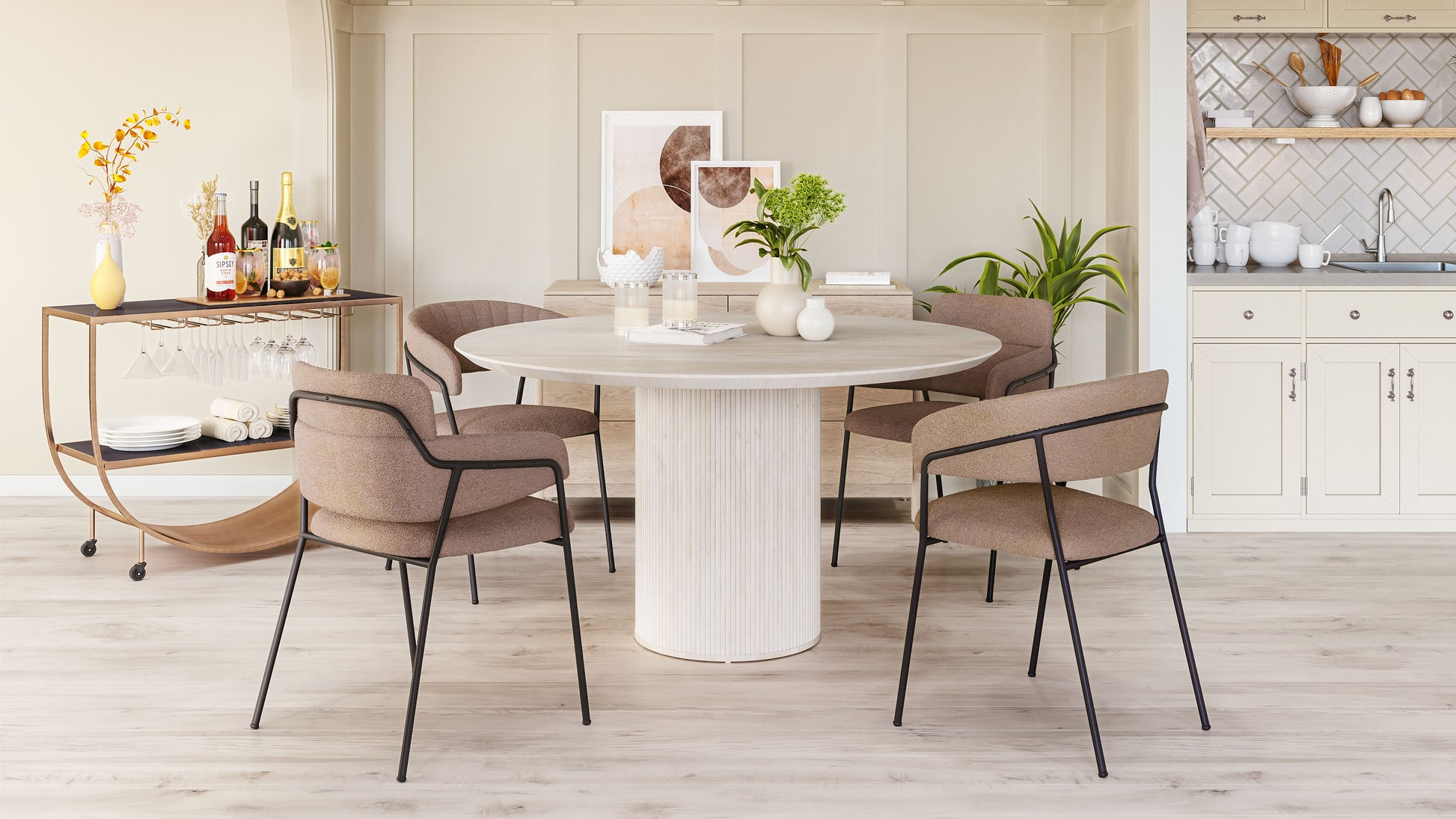 Josephine Dining Chair (Set of 2) Brown - Disselt Designs