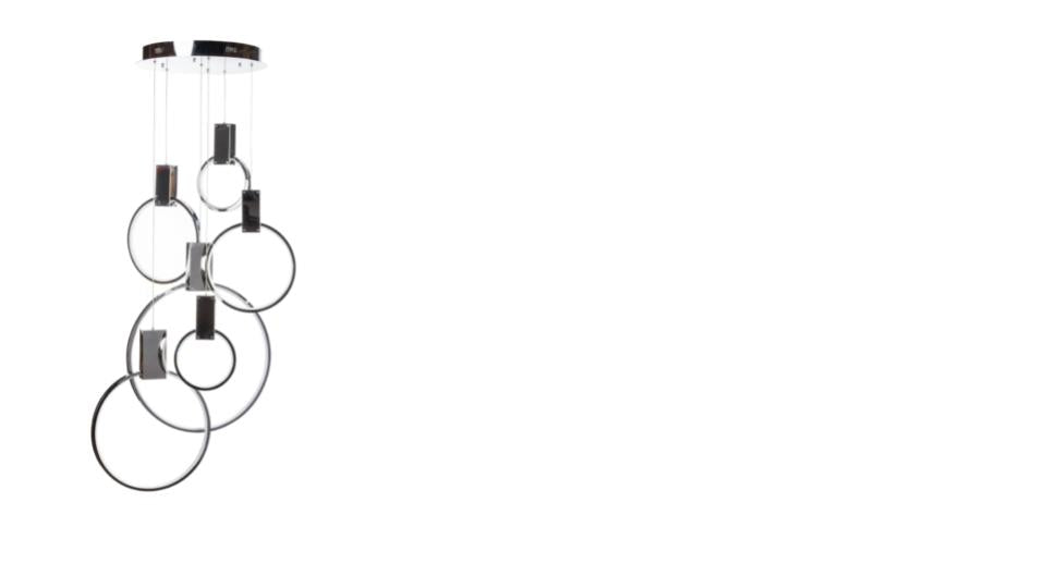 Hong Kong LED Circular Chandelier // Matte Black - Disselt Designs