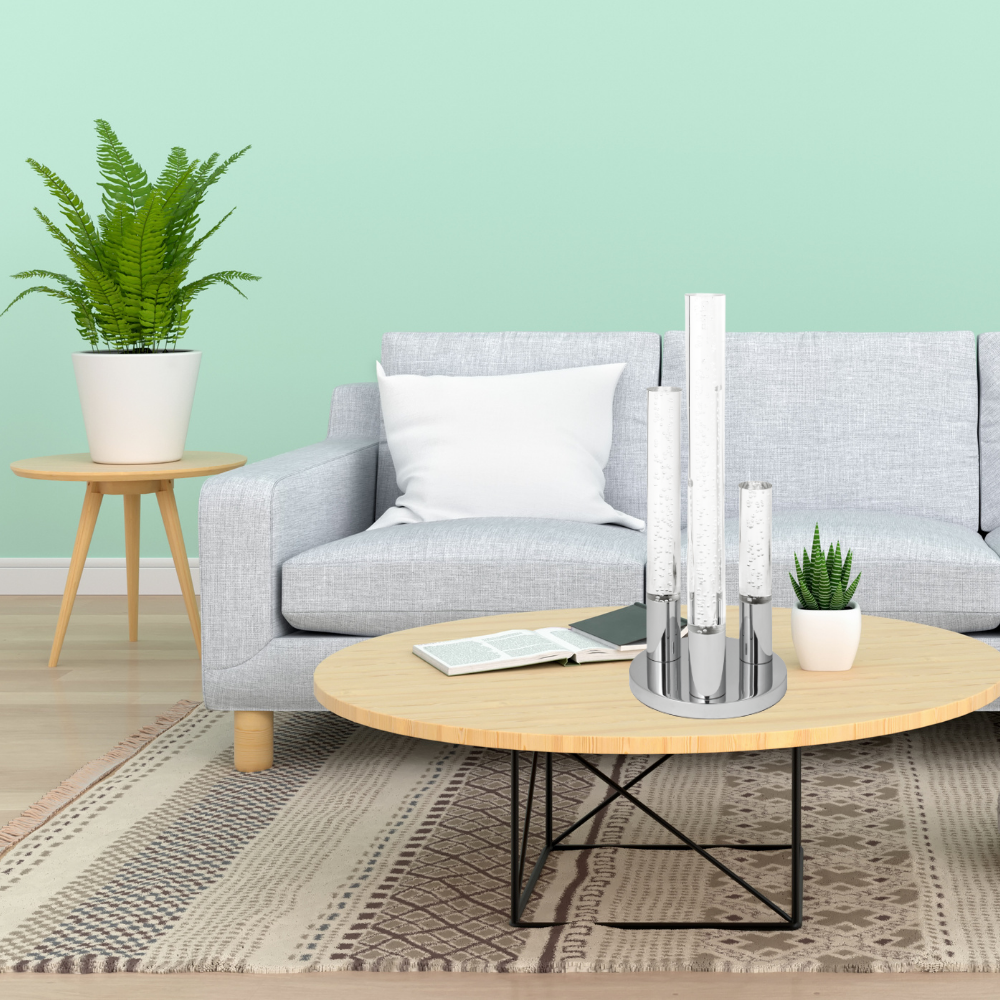 Acrylic Cylinders with Touch Switch Table Lamp // 3 Light - Disselt Designs